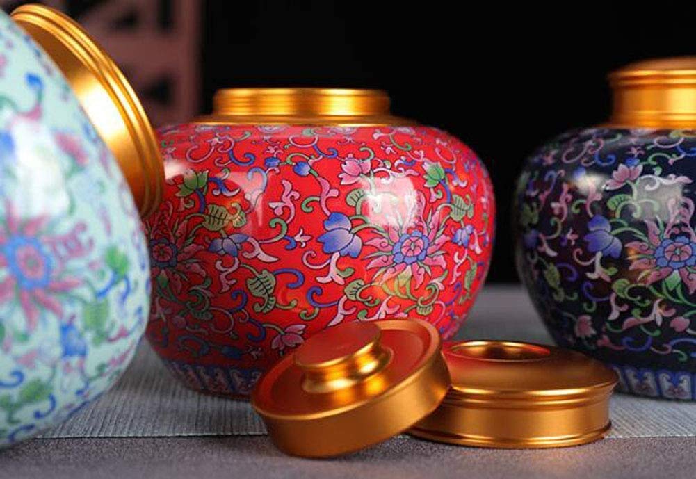 Bocal de rangement en céramique - Boîte à thé traditionnelle - Boîte à sucre pour cuisine - Bocaux de rangement en émail