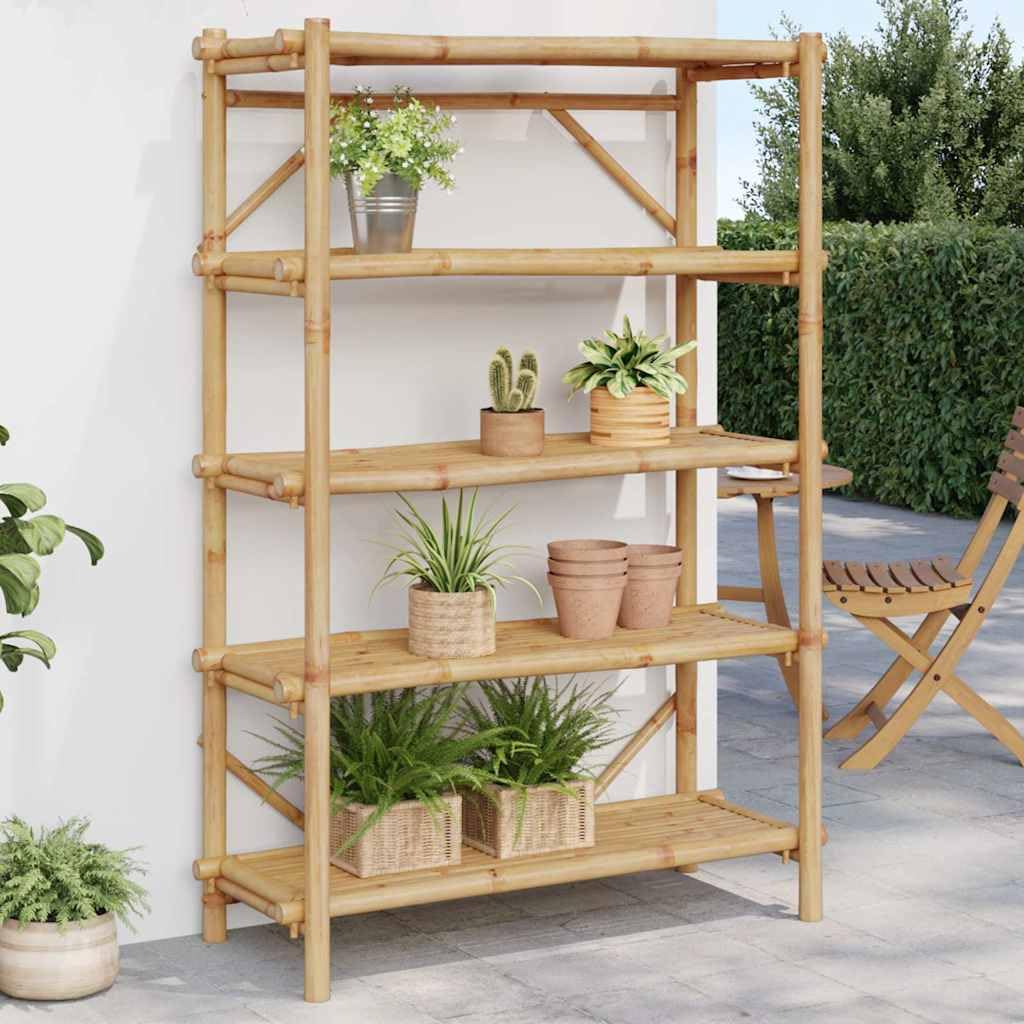 Scaffale con 5 ripiani in bambù, 100 x 40 x 150 cm, colore naturale, ad alta capacità di carico, per soggiorno, cucina, ufficio, corridoio e officina, per una conservazione efficiente e