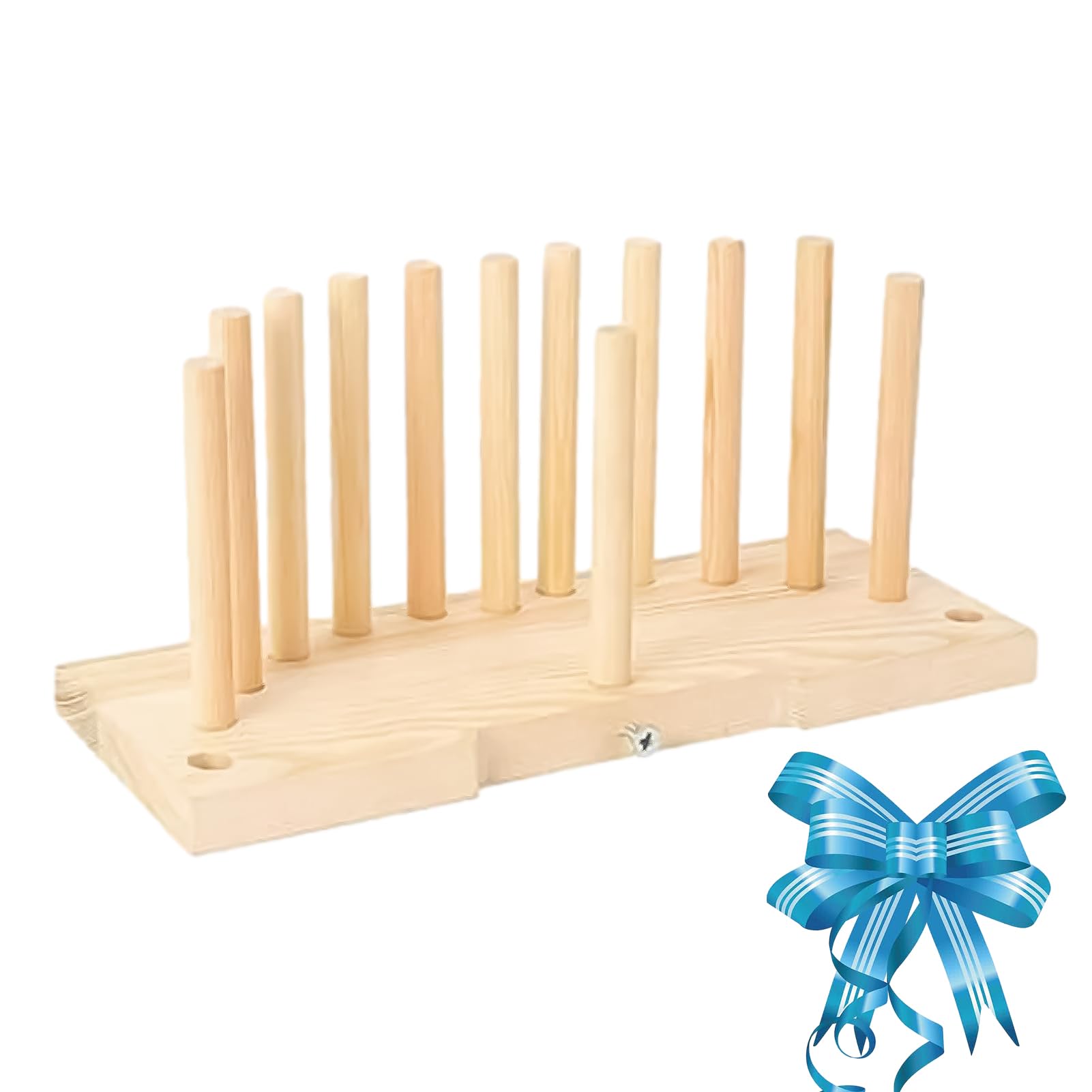 Machine à nœuds de Noël en bois avec 12 tiges de positionnement, machine à nœuds double face pour rubans faits à la main