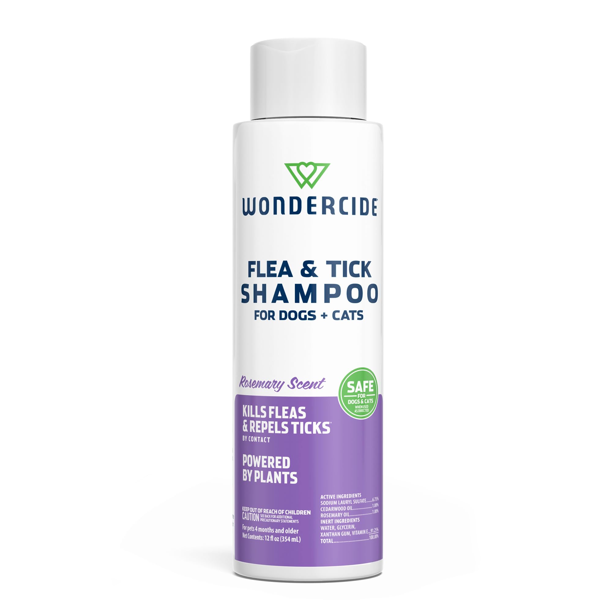 Wondercide - Flea &amp; Tick Shampoo for Dogs and Cats - Rosemary - 12 Fl oz