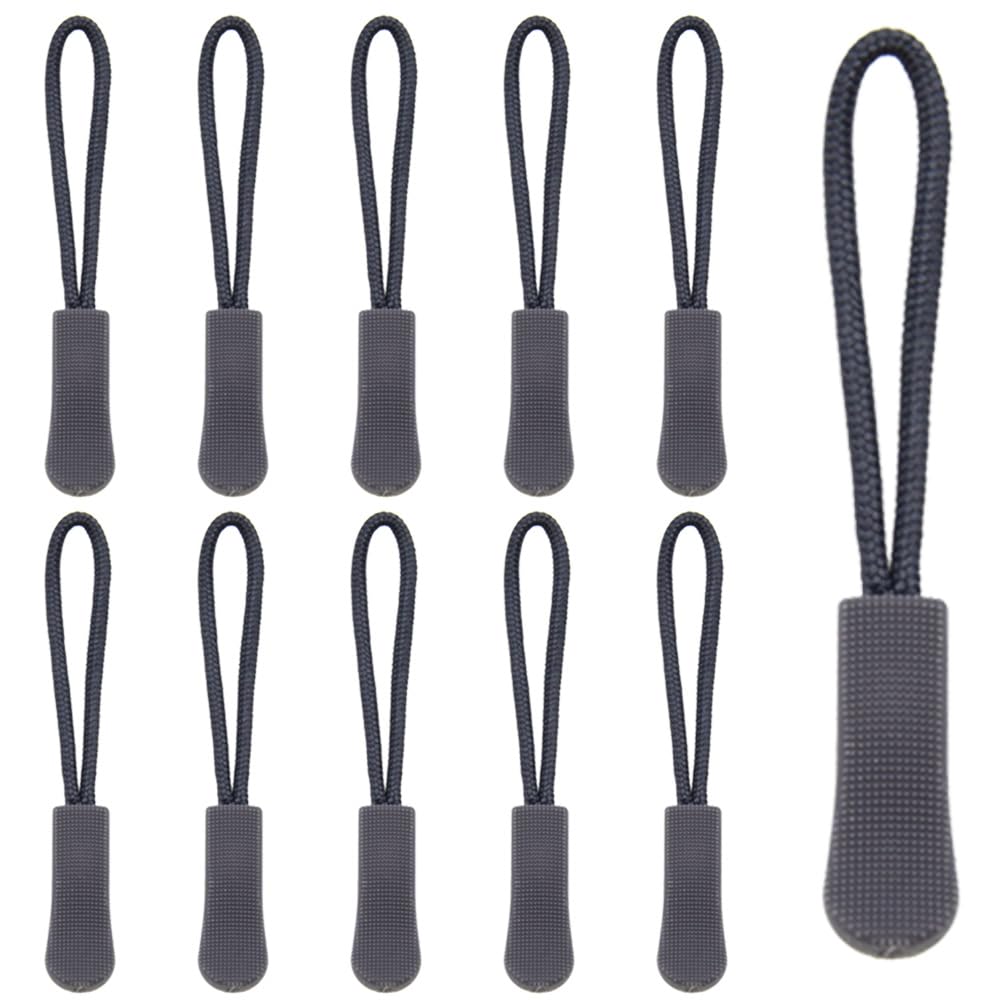 Hocansen Grey 50Pcs Zipper Pulls 66Mm/2.59In Zipper Extension Pulls Zip Fixer Zip Puller Tab Tags Replacement For Backpacks, Clothes, Purse(Lt/Grey)