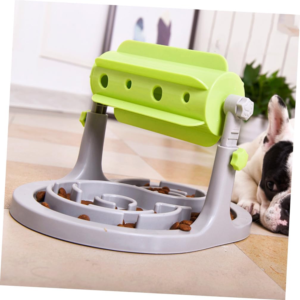 Homoyoyo Langsamer Futterspender aus Kunststoff für Hunde mit Trommel-Design Tropfsicher und Schutz für Snacks für Kontrollierte Fütterung zu Hause in Grün