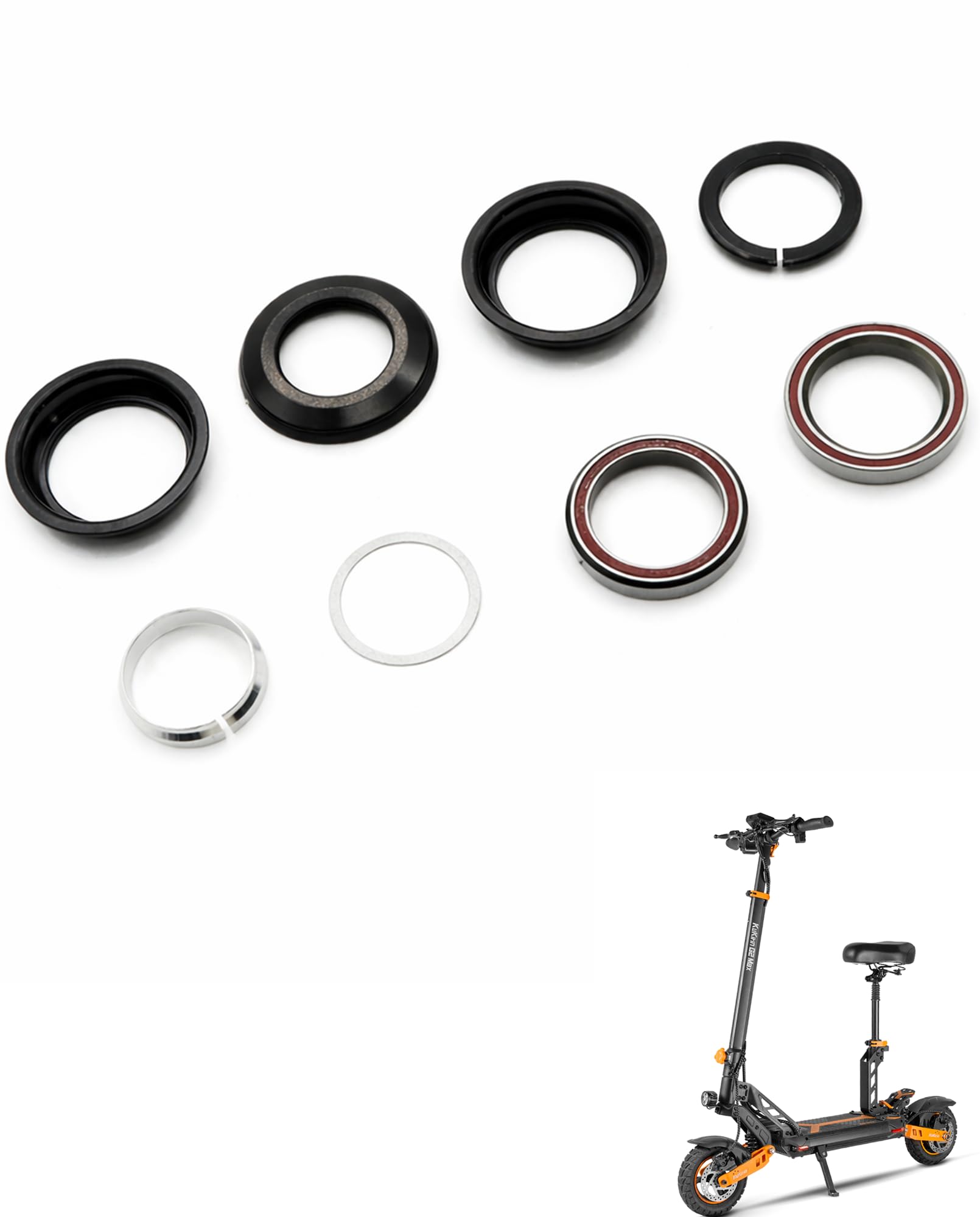 Groupe de bol et assemblage de roulement compatible avec KuKirin G2 MAX | Roulements de tige de direction Pièces de roulement Remplacement d'accessoires originaux 8PCS 1Set