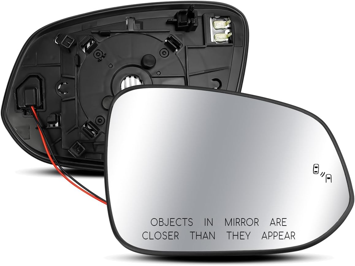 Mirror Glass with Blind Spot Detection Fits for Toyota RAV4 2013-2023 Tacoma 2016-2021, Right Passenger Side Rearview Mirror Lens with Heat Defogging Backing Plate Replace 87931-42E50