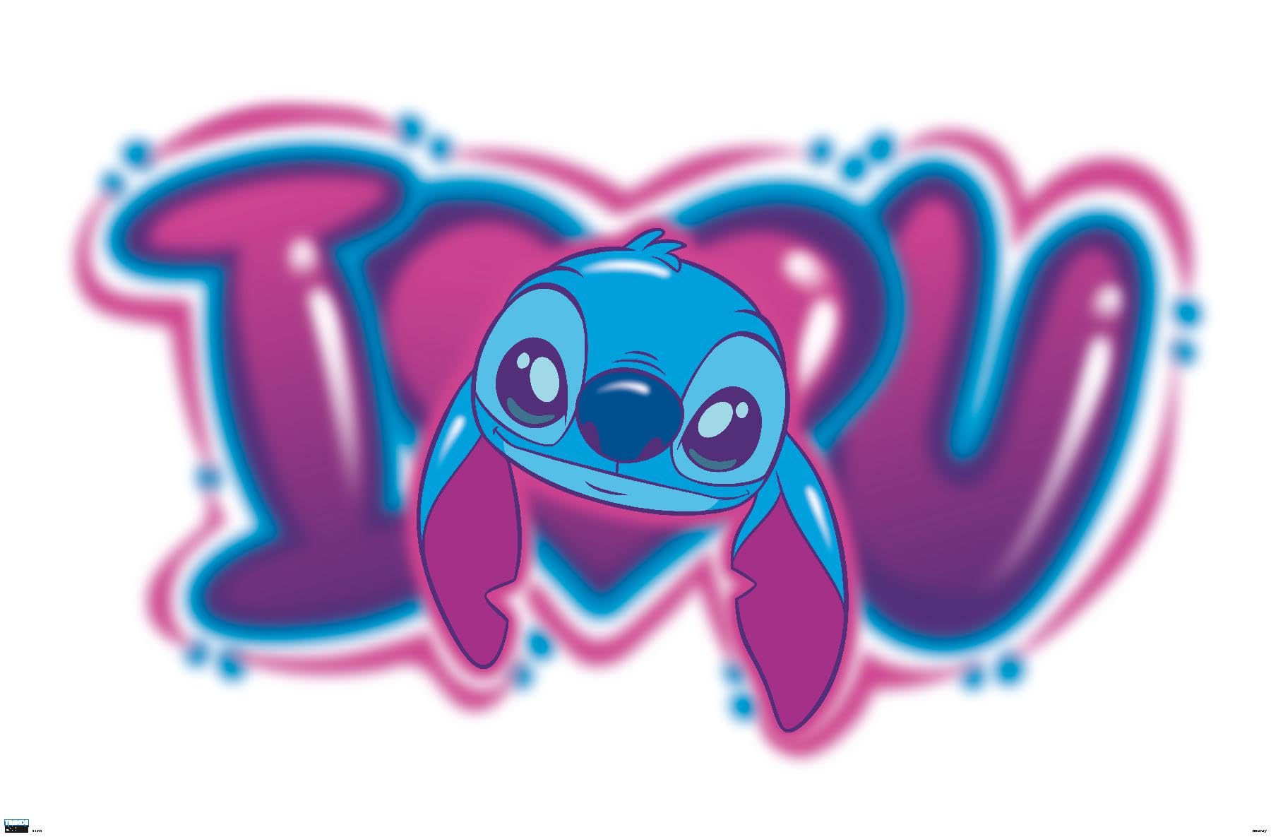 Trends International Disney Lilo and Stitch - I Heart You Wall Poster, 34L x 22.4W, Premium Unframed Version