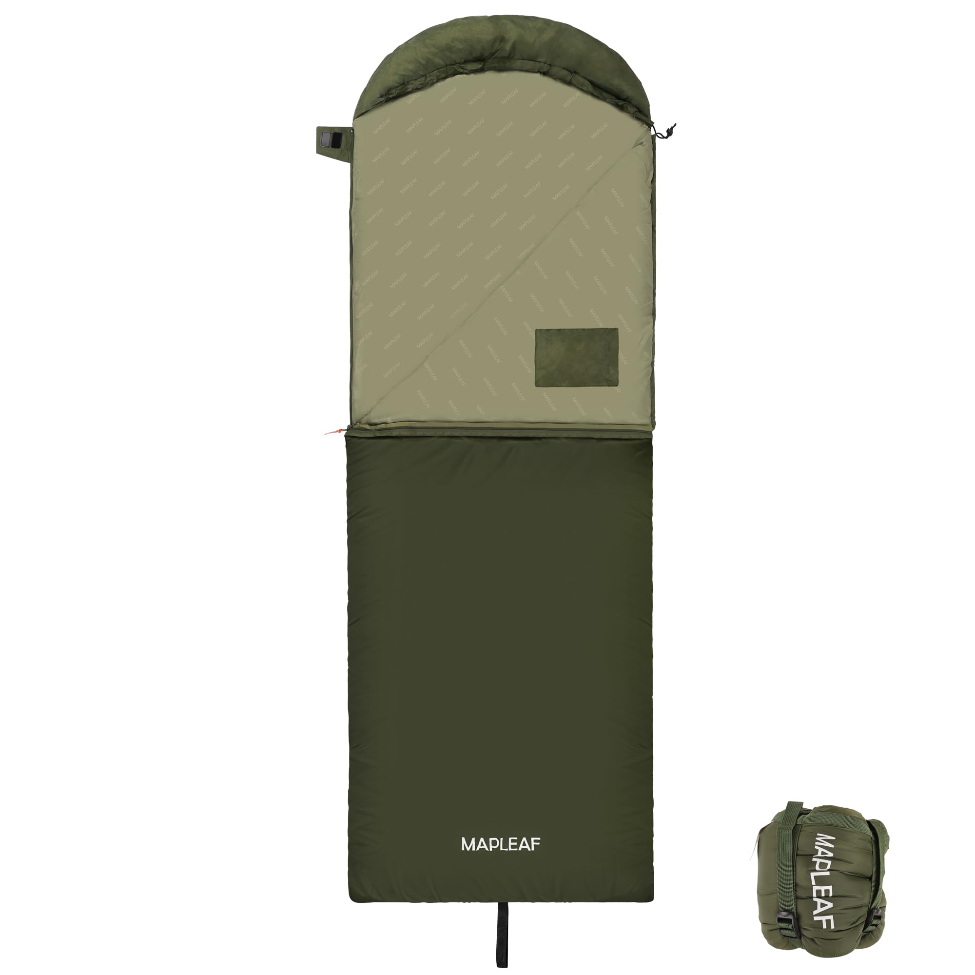 Mapleaf Ahornblatt Schlafsack mit Kapuze kompakt Sommer Umschlag leicht warm Winddicht wasserdicht Camping Wandern Bergsteigen maschinenwaschbar 8℃-15℃