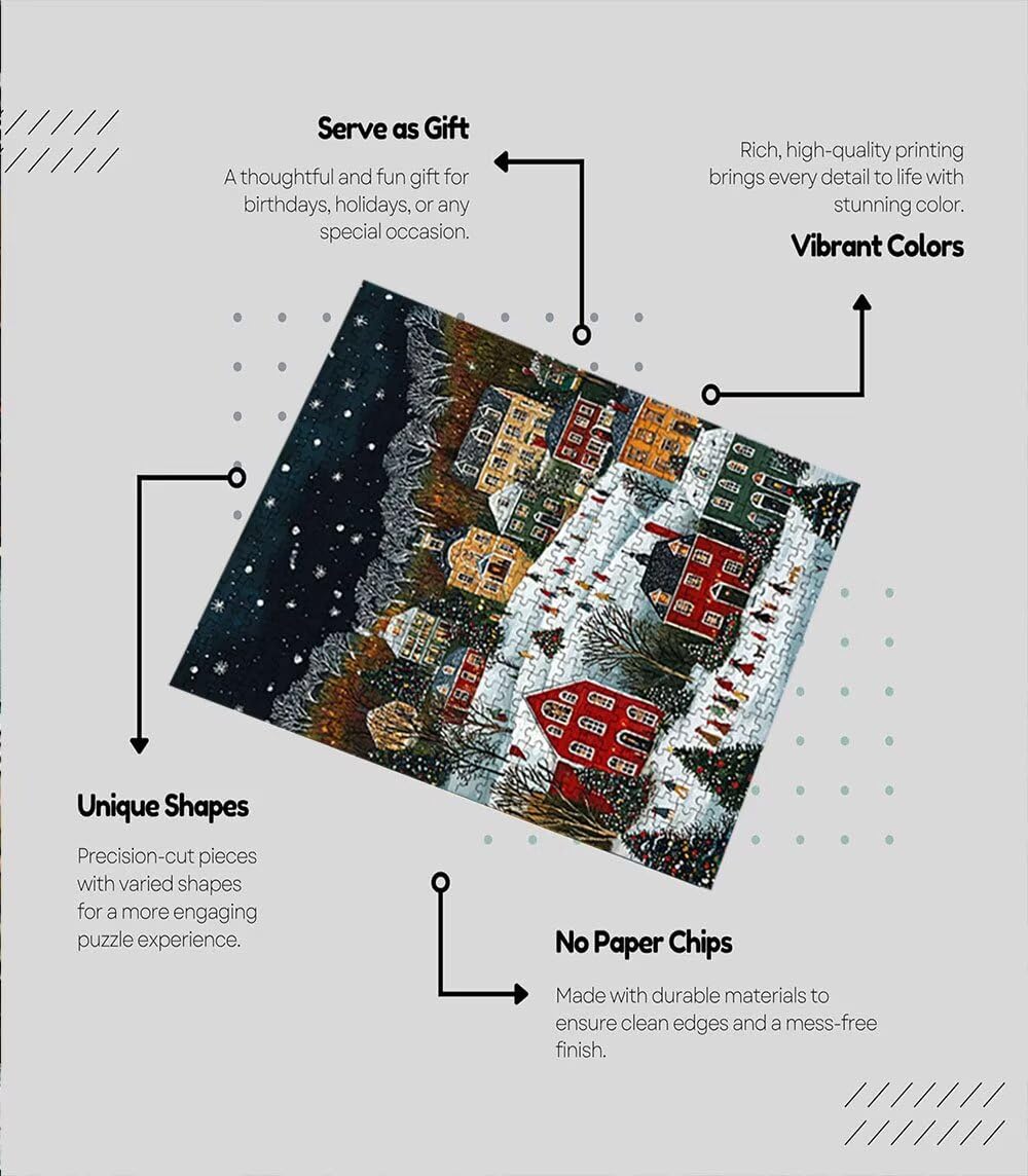 Puzzle 2000 Pezzi Vista Di Natale 3D Puzzle per Adulti Impegnativo, Educa Puzzles Artistico, Divertente E Stimolante Puzzles Decorativo per La Famiglia, Regalo e Decorazione Pareti BXHZW6-822