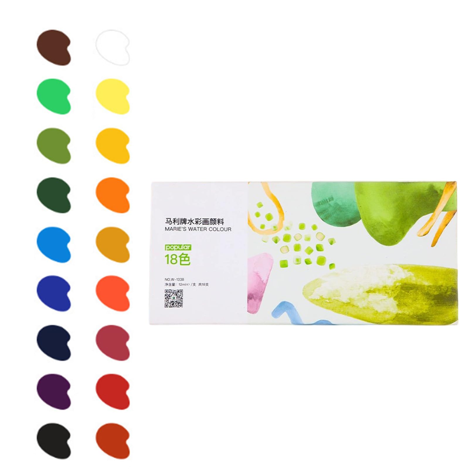 12/18 / 24 / 36Pcs Watercolor Pigment Tubes Liquid Paint Tubes 12ml / Tube for Artist Beginner Painting Professional