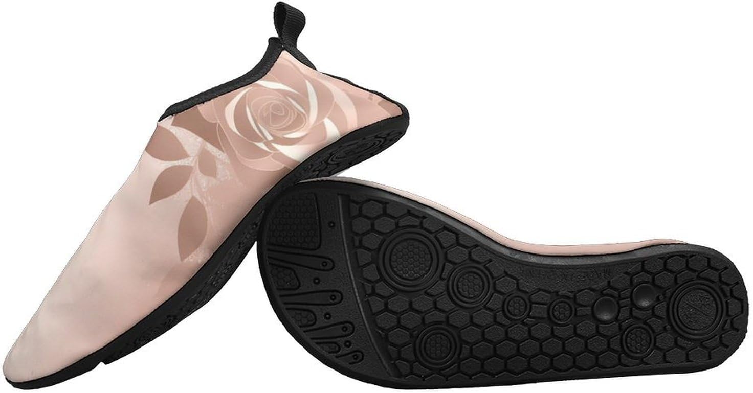 Water Shoes for Women Men Swim Beach Shoes Quick Dry Barefoot Aqua Shoes Rose Wallpaper Sport Shoes Hiking Shoes 11/12men