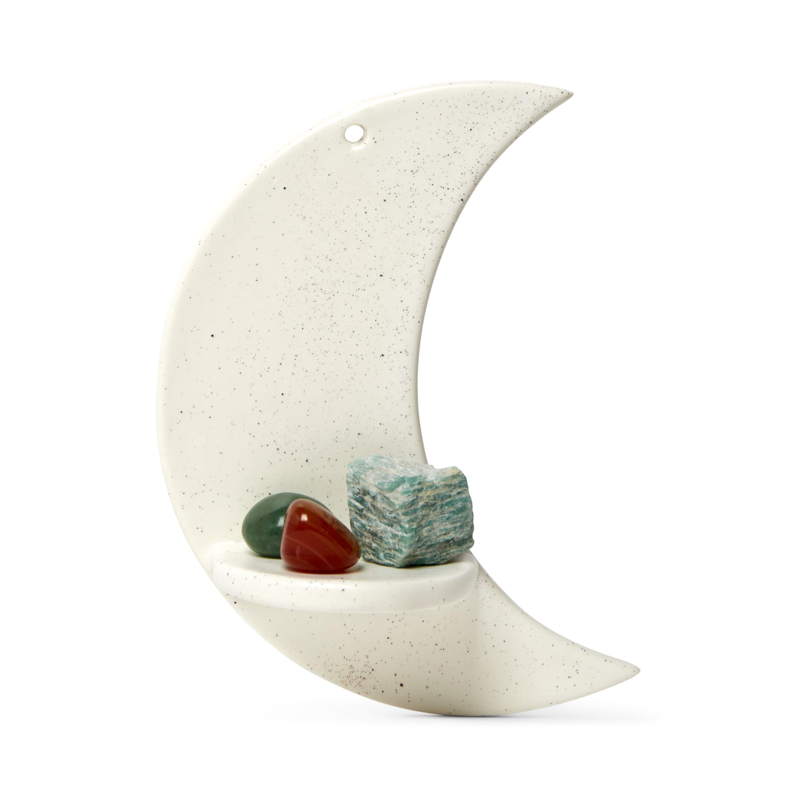 Ceramic Moon Shelf for Nursury Decor - Celestial Wall Hanging - Over The Moon Baby Shower Decorations - Wall Decor Baby Gifts - Wall Mounted Floating Shelf