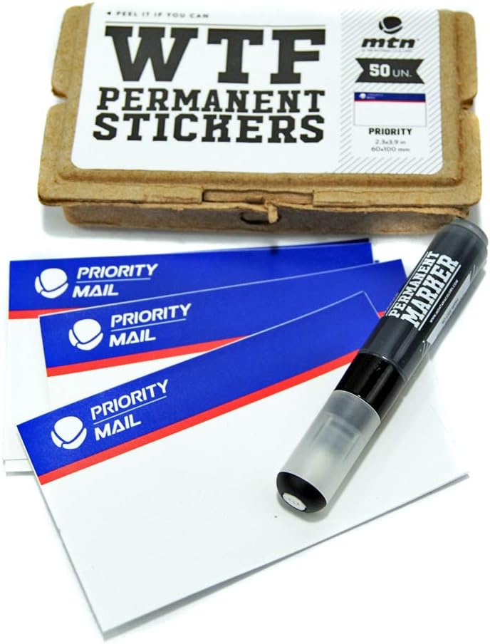 WTF Permanent Egg Shell Sticker Blanks Pack by MTN"Priority Mail" - 50pcs Street Art Sticker Slaps Authentic Graffiti Art Stickers (Priority)