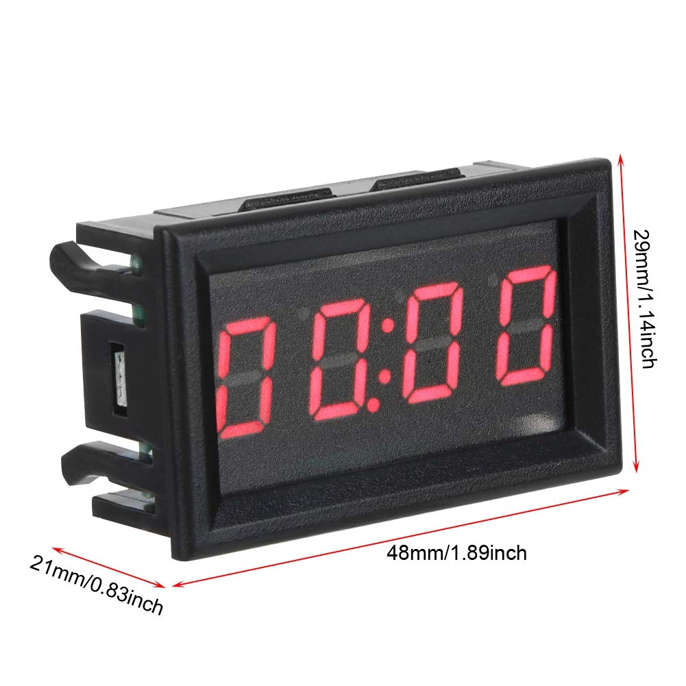 Samochodowe Elektroniczne Zegarki Cyfrowe LED, DC 4,5-30 V Samochód na Desce Rozdzielczej Samochodu Zegar Cyfrowy dla Samochodów Ciężarowych łodzi (opcja Niebieski Czerwony Zielony)(czerwony)