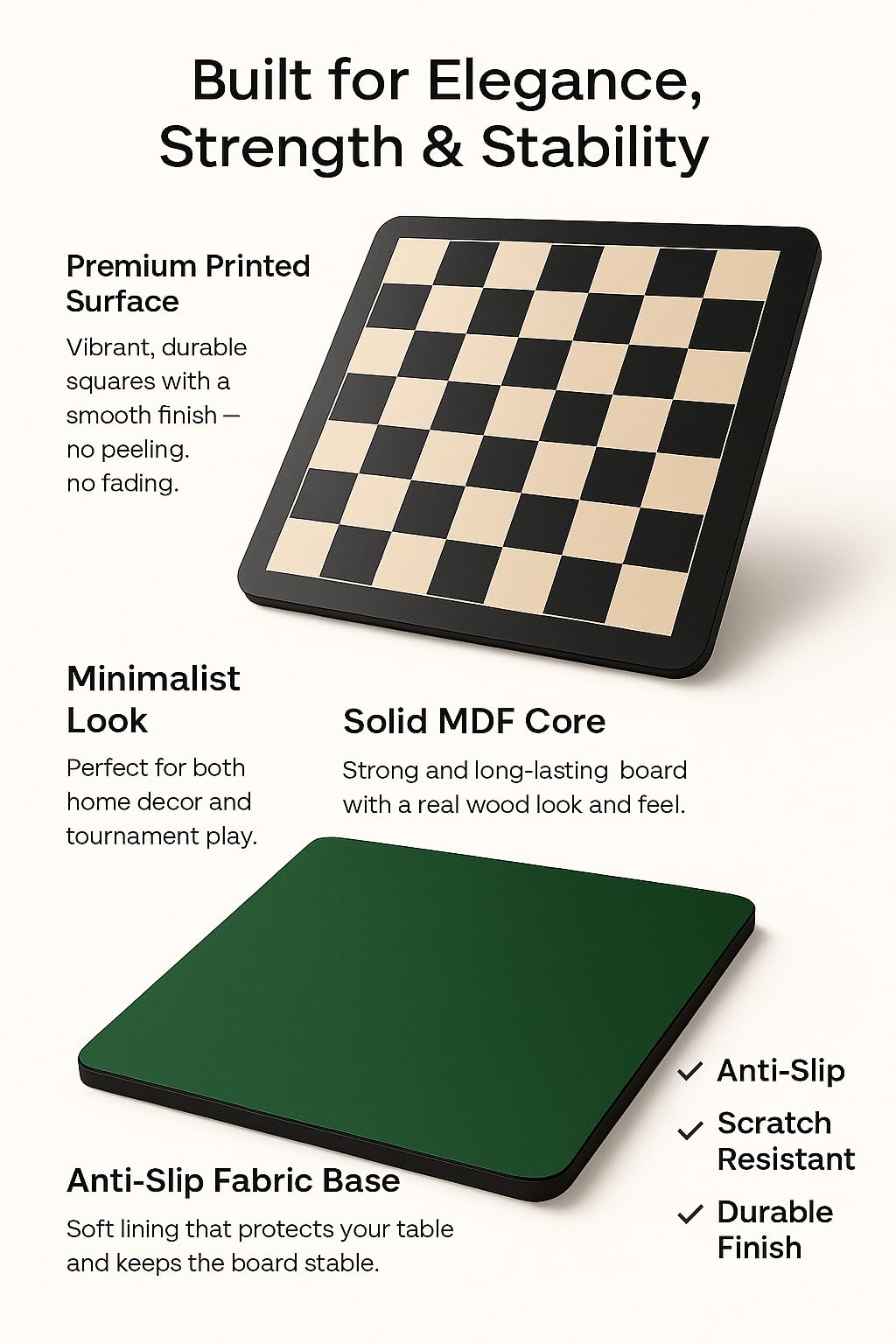 Buy 18x18 Premium Chess Board for Adults & Kids – Smooth Finish