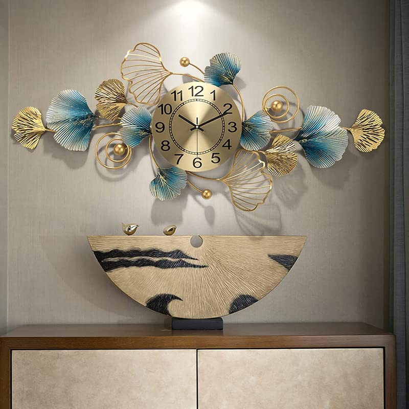 Image of RHD Metal Abstract Floral Art /Wall Art /Wall Decore /Iron Wall Hanging /Wall Sculpture (LUXAR HORIZONTAL TIME) living room, size (36 * 2 * 16) inches