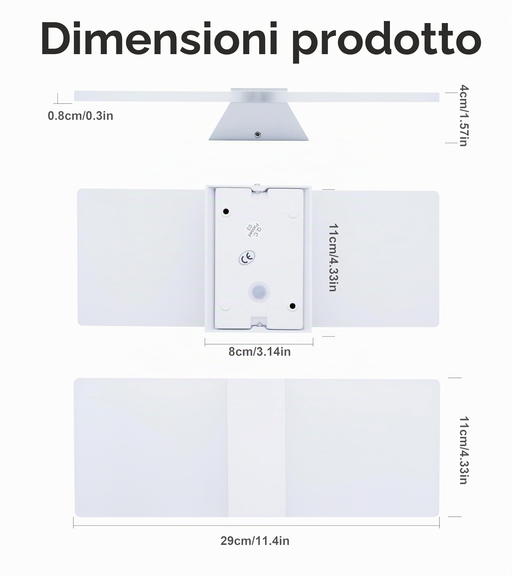 KICAAO Applique da Parete Interno,Acryl LED Moderno Lampada da Parete, 12W Up Down Illuminazione da Parete per Camera da Letto Corridoio Soggiorno Scala (6000K)