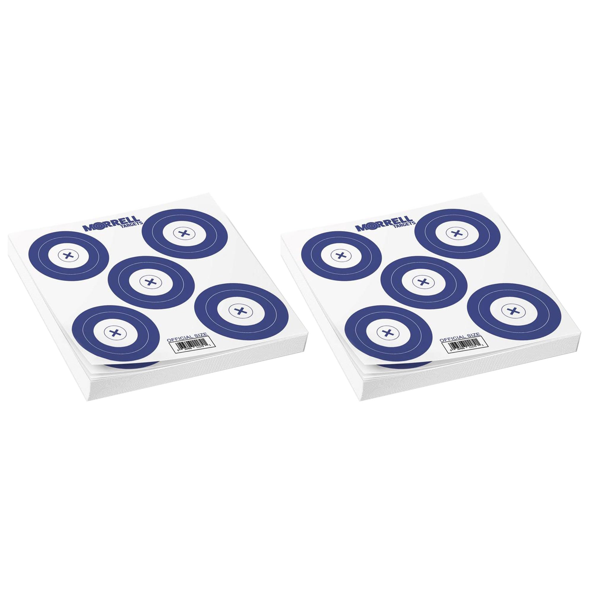 Morrell Targets 100 Count Archery NFAA Official Size 5 Spot Card Stock Paper Training Target Face Set for Outdoor Sports and Recreation, 2 Pack, Blue