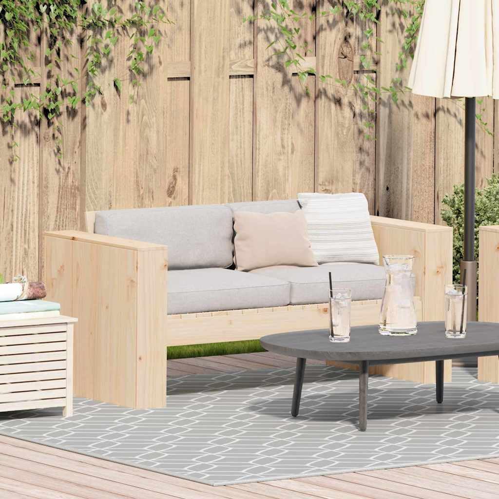 Sofa ogrodowa naturalna 134 x 60 x 62 cm z litego drewna sosnowego