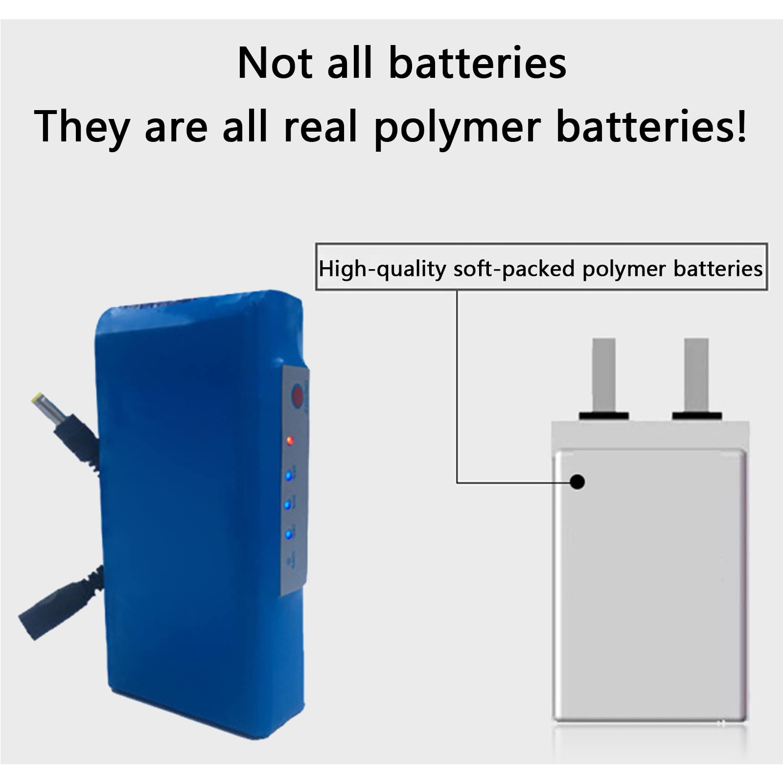 Batería Iones Litio 12 V CC Batería Iones Litio Polímero Litio Recargable Portátil con Cargador Adecuada para Cámaras Juguetes para Niños Herramientas De Iluminación, Etc.