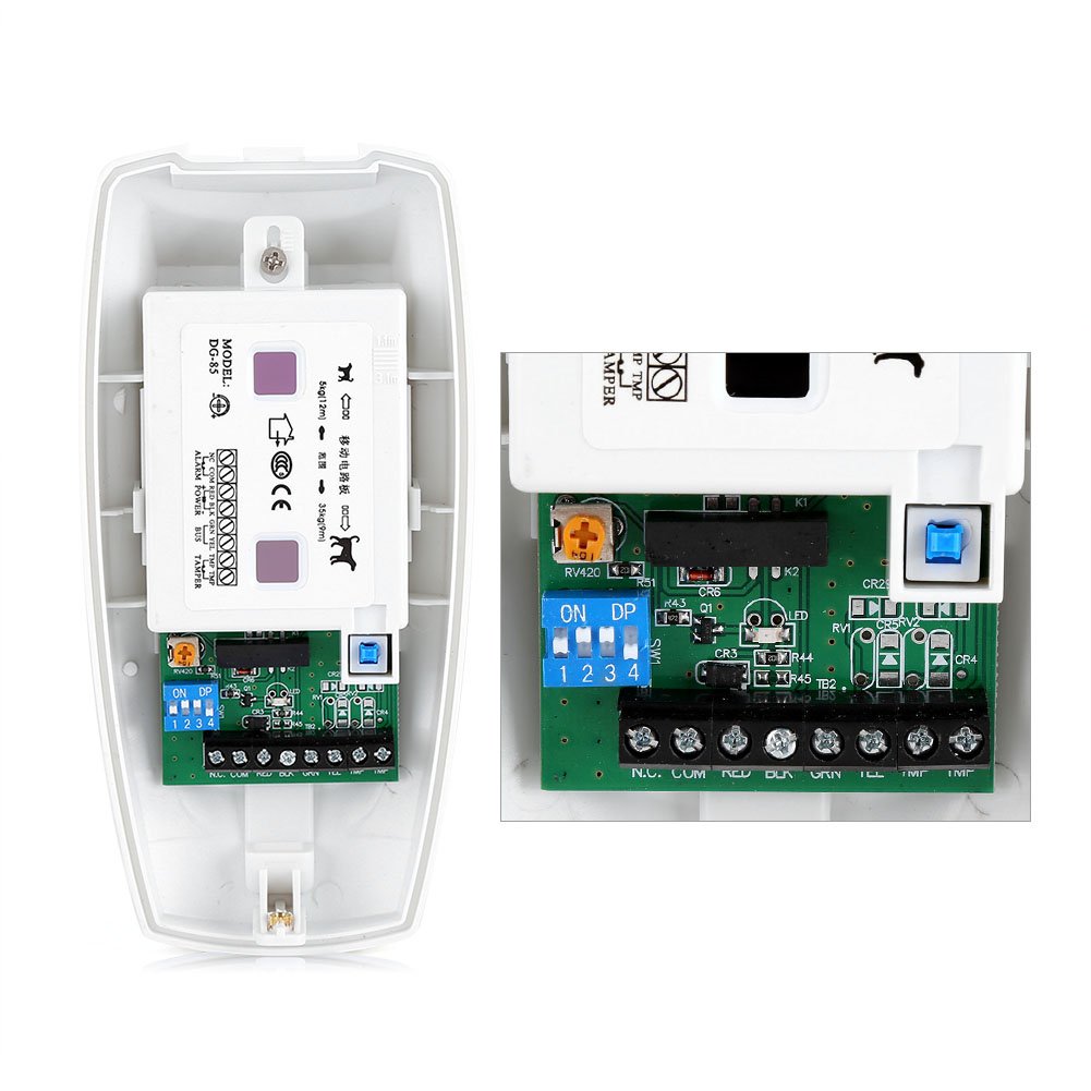Alarma de Detector de Movimiento con Cable Sistema de Seguridad a Prueba de inmunidad para Mascotas Doble Sensor PIR al Aire Libre (6.7 × 3.15 × 2.56 Pulgadas)