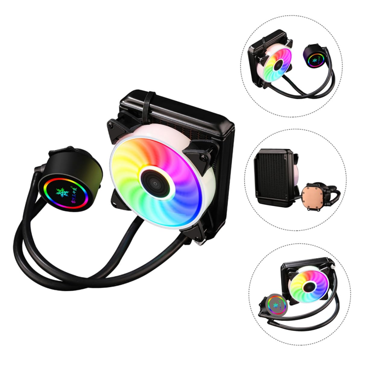 Ipetboom CPU Radiator Liquid Cooler System with Mute Water Cooling Radiator for Gaming Desktop Pcs, 120mm Integrated Heat Sink Suitable for High-Performance Computer Cooling