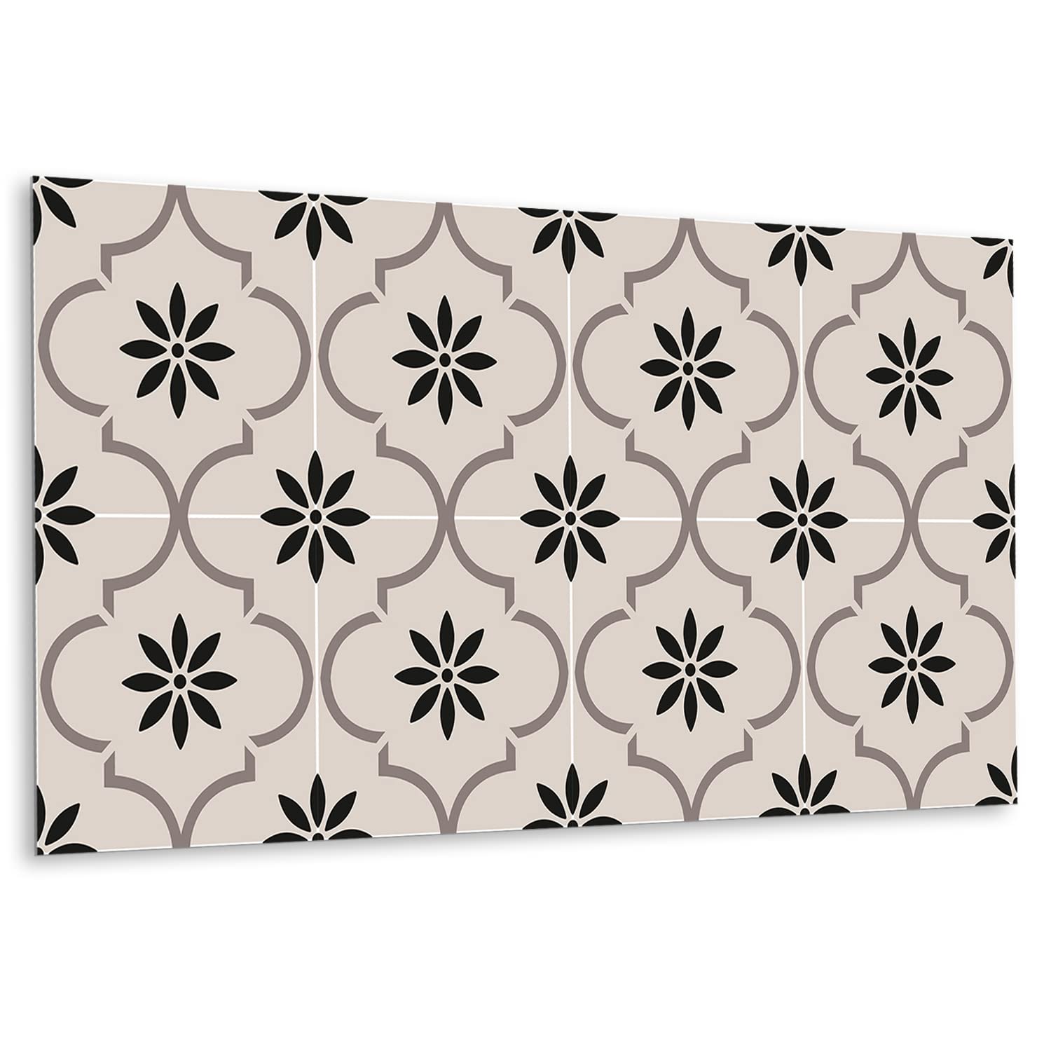 Decormat Selbstklebende Vinyl Spritzschutz 100x50cm Deko Aufkleber Bodenbeläge PVC für die Küche zum Badezimmer Wandaufkleber Selbstklebende Tapete - Arabisches Blumenmuster