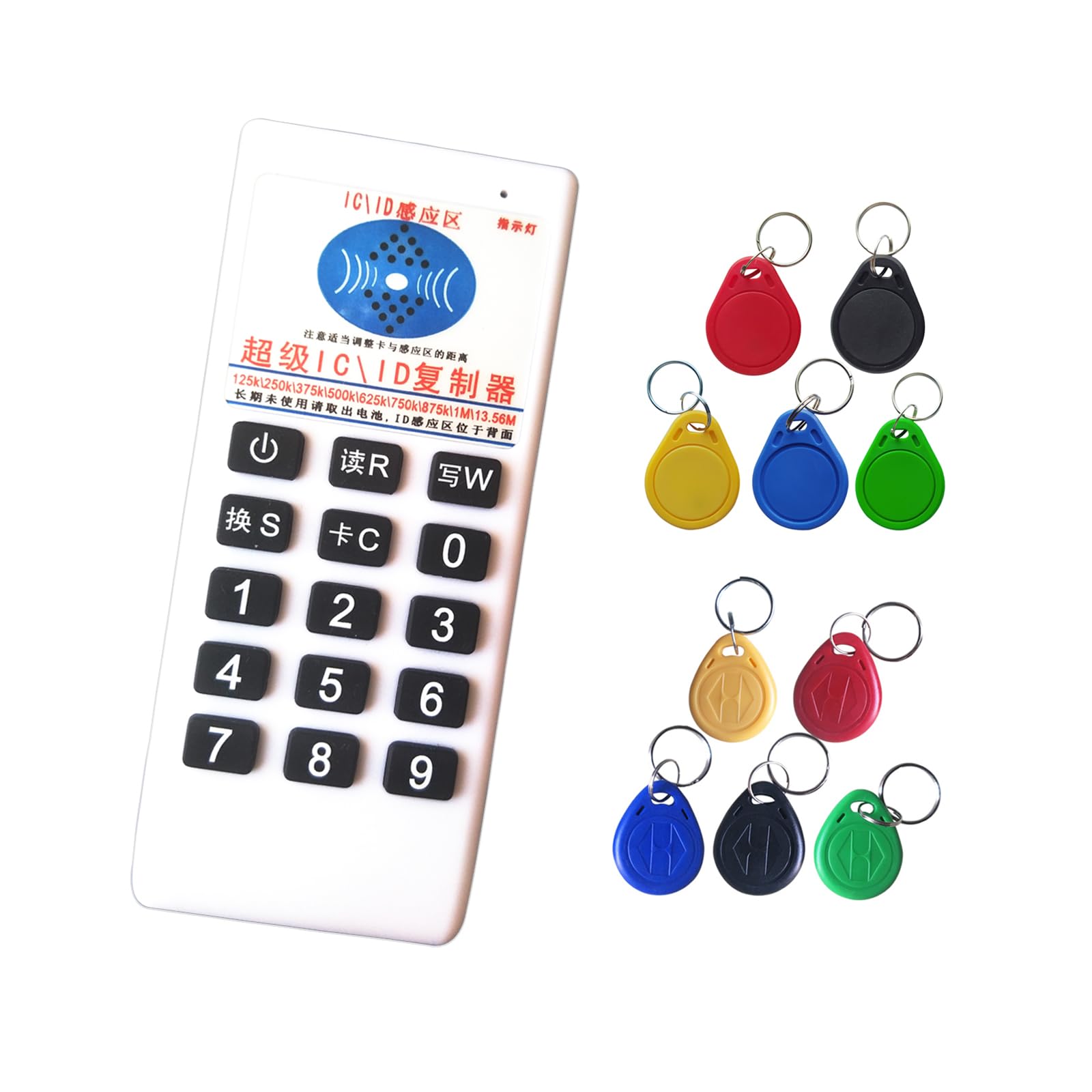 Copieur IC RFID 125 kHz et 13,56 MHz avec 10 badges interchangeables UID T5577
