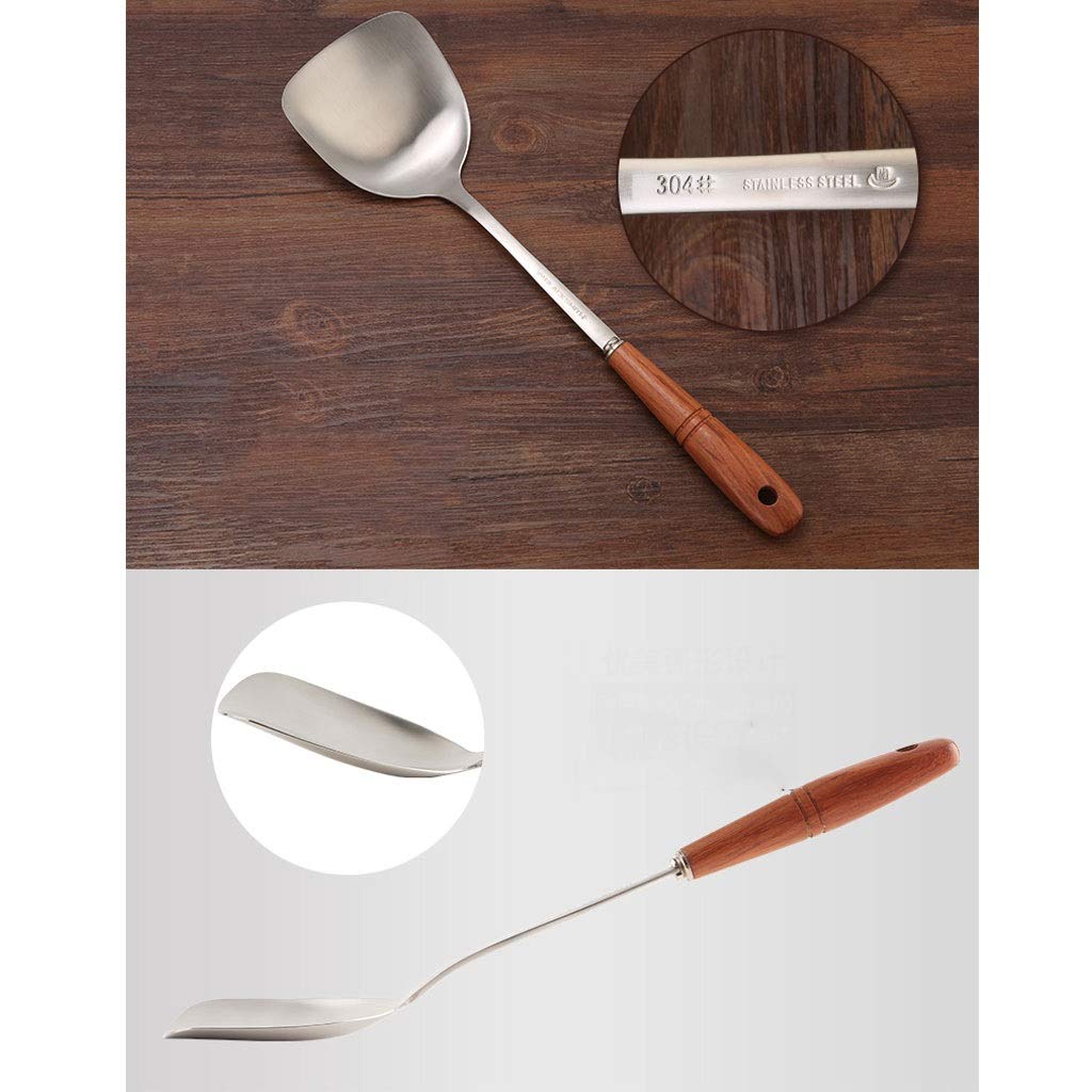 Espátula Juego de Utensilios de 2 Piezas, espátula de Acero Inoxidable, Cuchara, Utensilios de Cocina engrosados, Utensilios de Cocina de Dos Piezas, espátula de Cocina