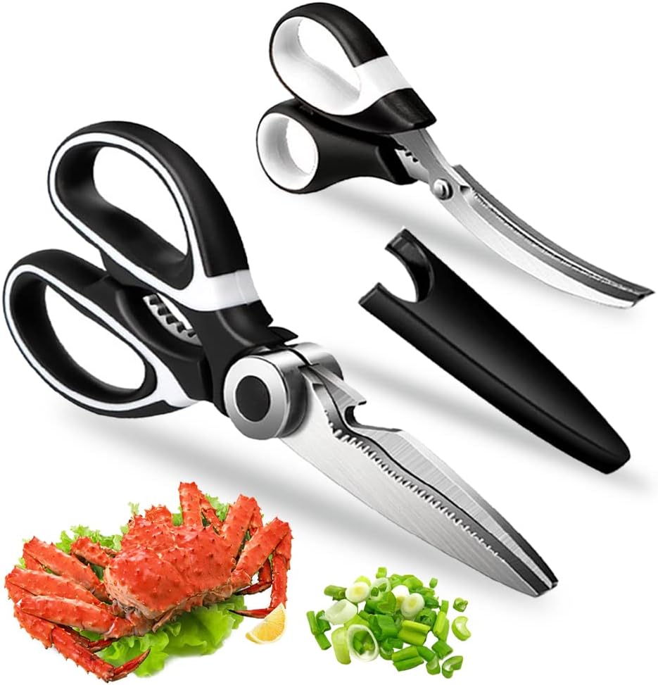2 Pack Kitchen Shears, Stainless Steel Heavy Duty Meat