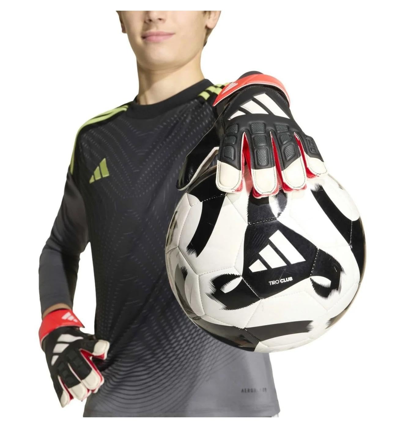 adidas Unisex Goalkeeper Glove Training Junior Gloves, white/black/black, 5