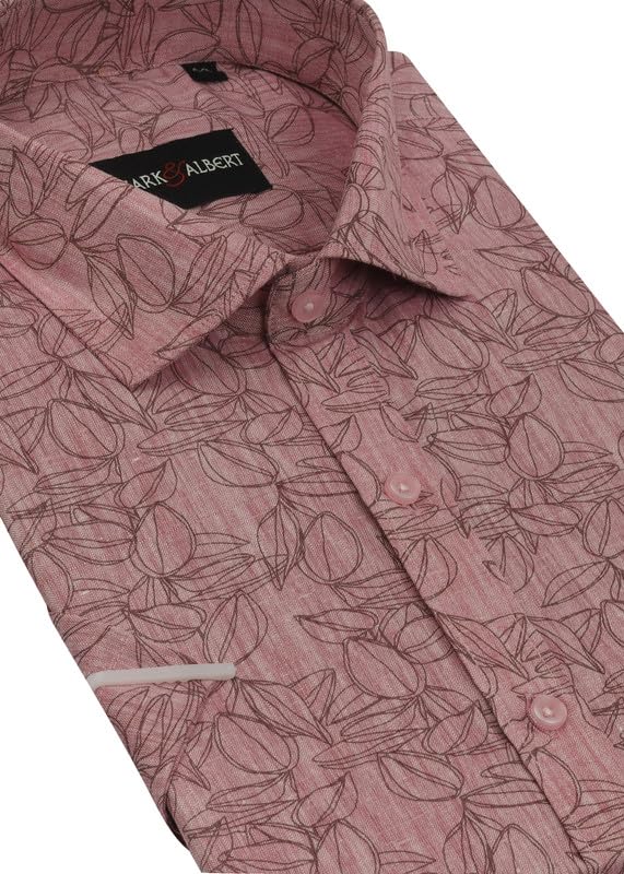 Image of MARK & ALBERT Men's Half Sleeve Linen Slim Fit Shirt