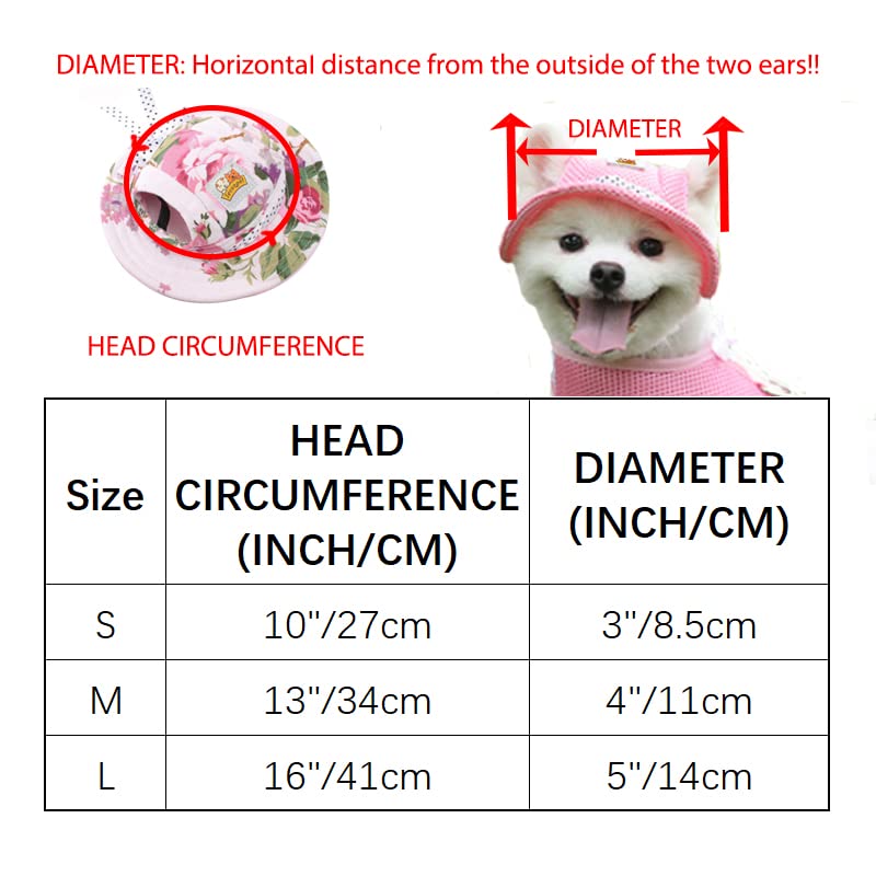 Princess-Pet-Hat-Dog-Caps-Hats-with-Neck-Strap-Adjustable-Comfortable-Ear-Holes-for-Small-Medium-and-Large-Dogs-in-Ourdoor-Sun-Protection-S-Colour-Flower - Cucciolini Doodles   Princess-Pet-Hat-Dog-Caps-Hats-with-Neck-Strap-Adjustable-Comfortable-Ear-Holes-for-Small-Medium-and-Large-Dogs-in-Ourdoor-Sun-Protection-S-Colour-Flower