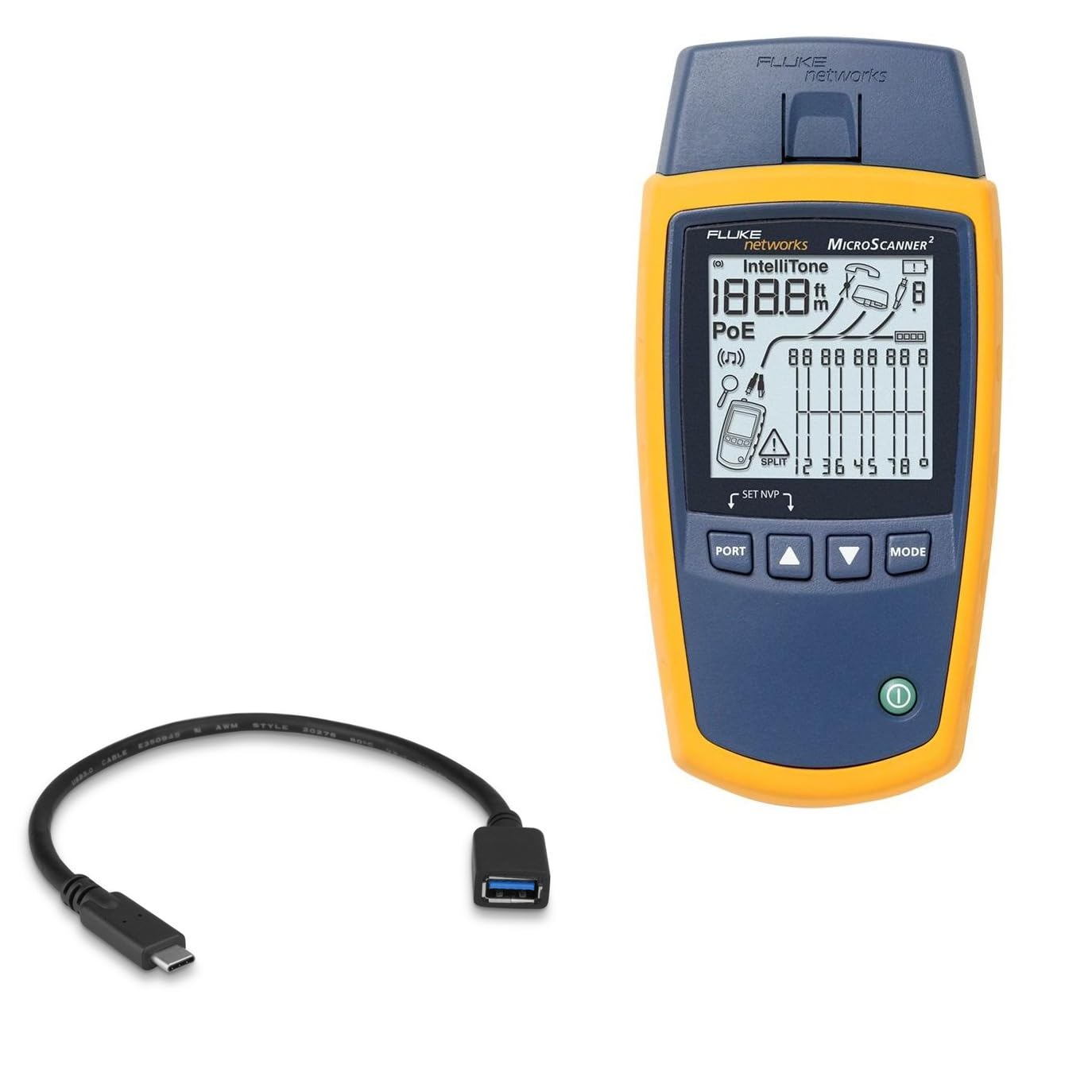 BoxWave Cable Compatible with Fluke Networks MicroScanner - USB Expansion Adapter, Add USB Connected Hardware to Your Phone