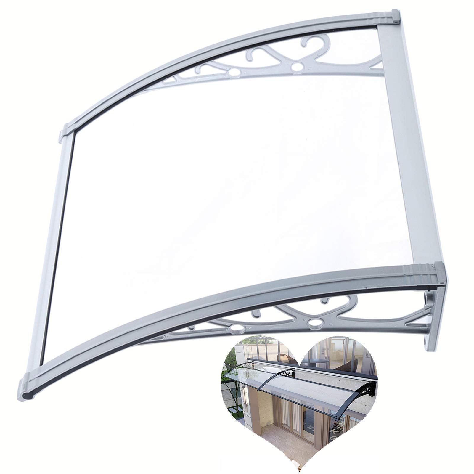 Markise Für Türen & Fenster – Aus Polycarbonat, UV-Schutz UPF 50+, Wasserdicht, Windabweisend, Für Terrasse & Veranda