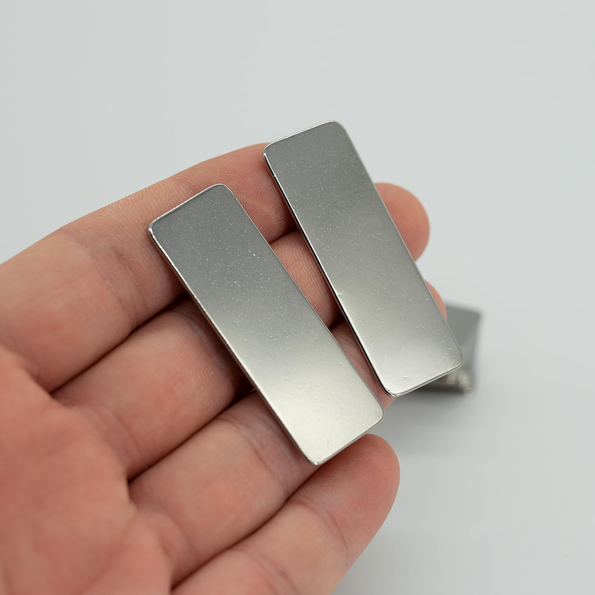 Targhette vuote in acciaio inox 304 per incisione, rettangolari, per incisione, confezione da 25, 5 x 1,8 cm