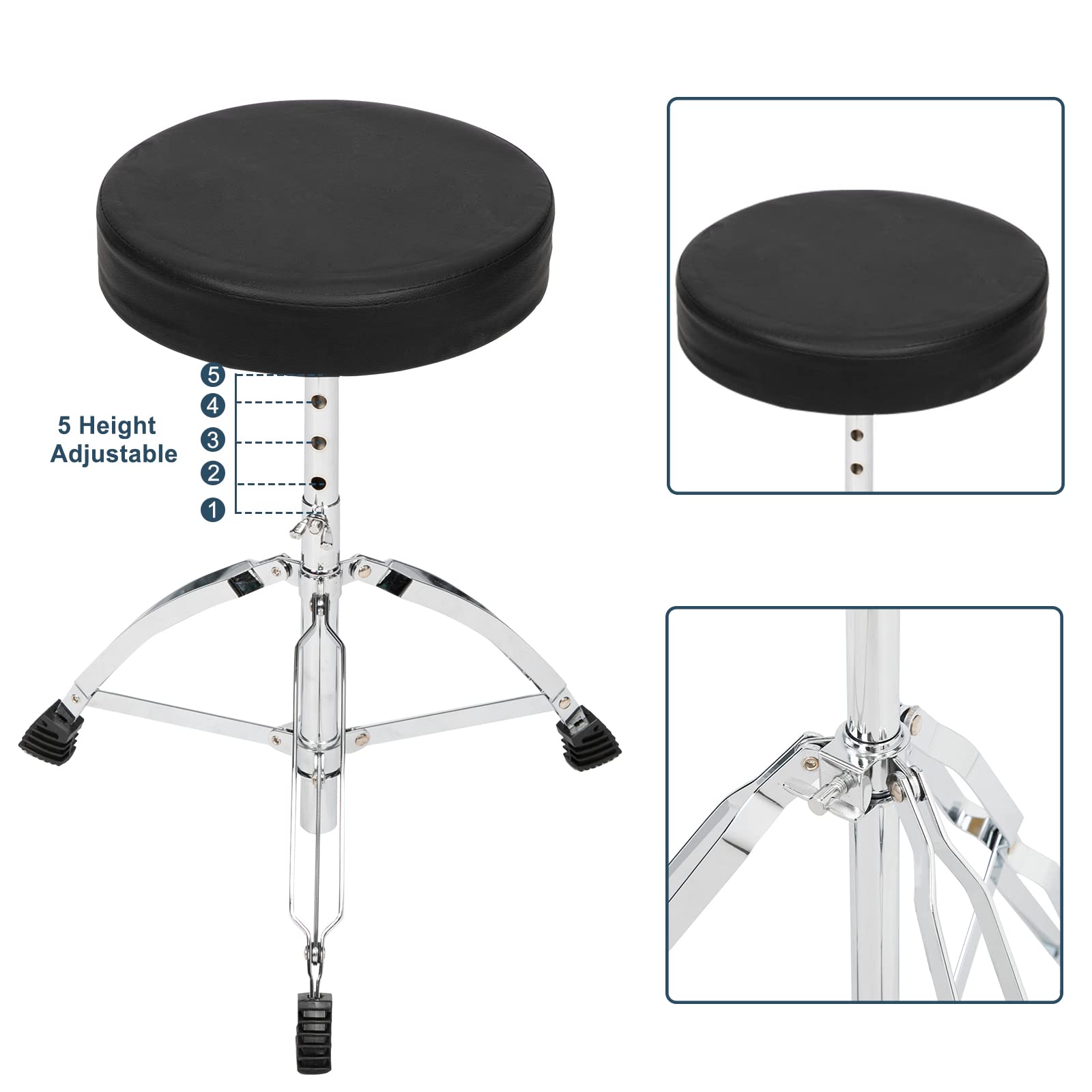 Amazon.com: Full Size Adult Drum Set, 5-Piece Black with Bass Drum 