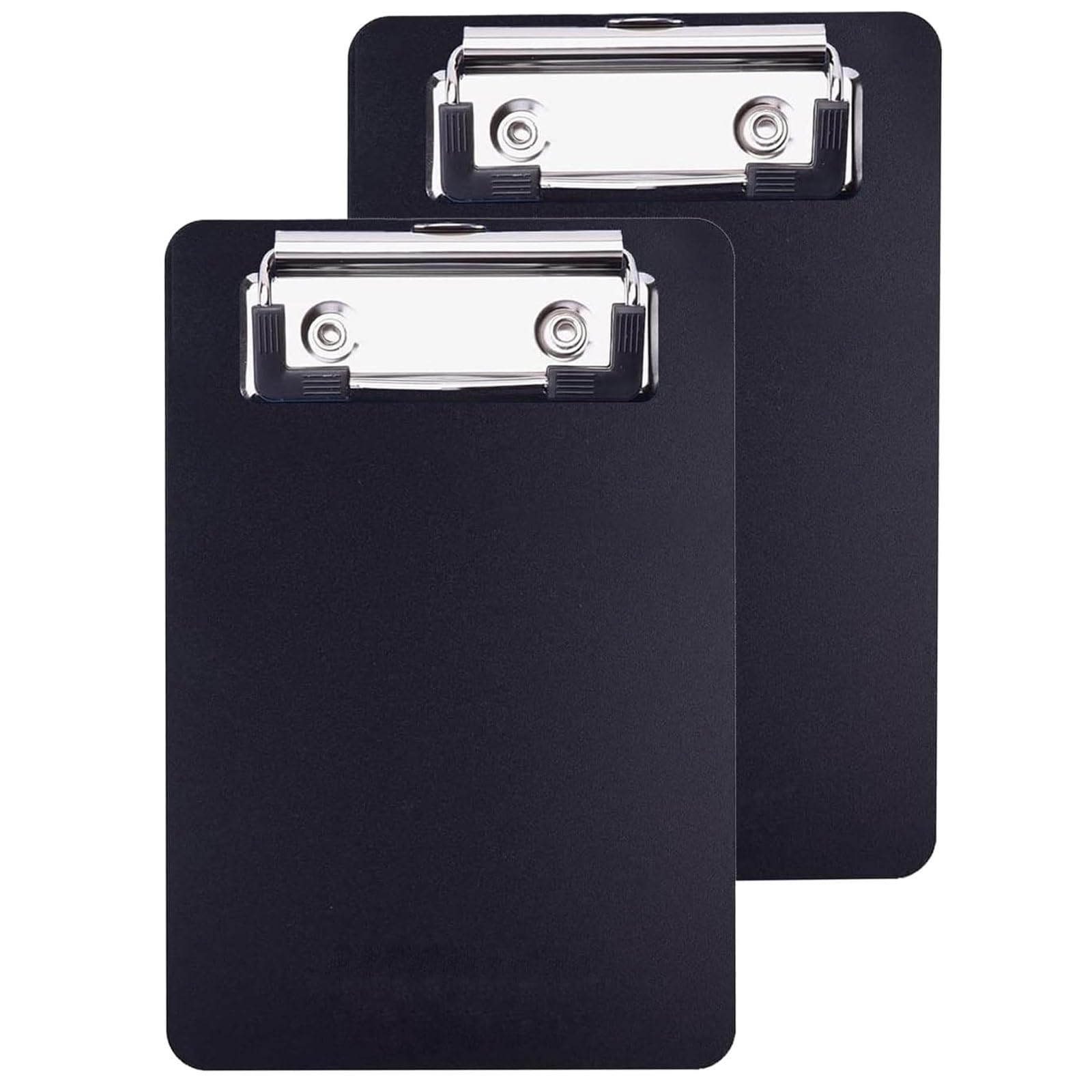Mini Clipboard, 10 x 15 cm Plastic Clipboard, Small Clipboards with Pen Holder for Notepads Receipts, Pocket Lists (Black, 2 Pack)