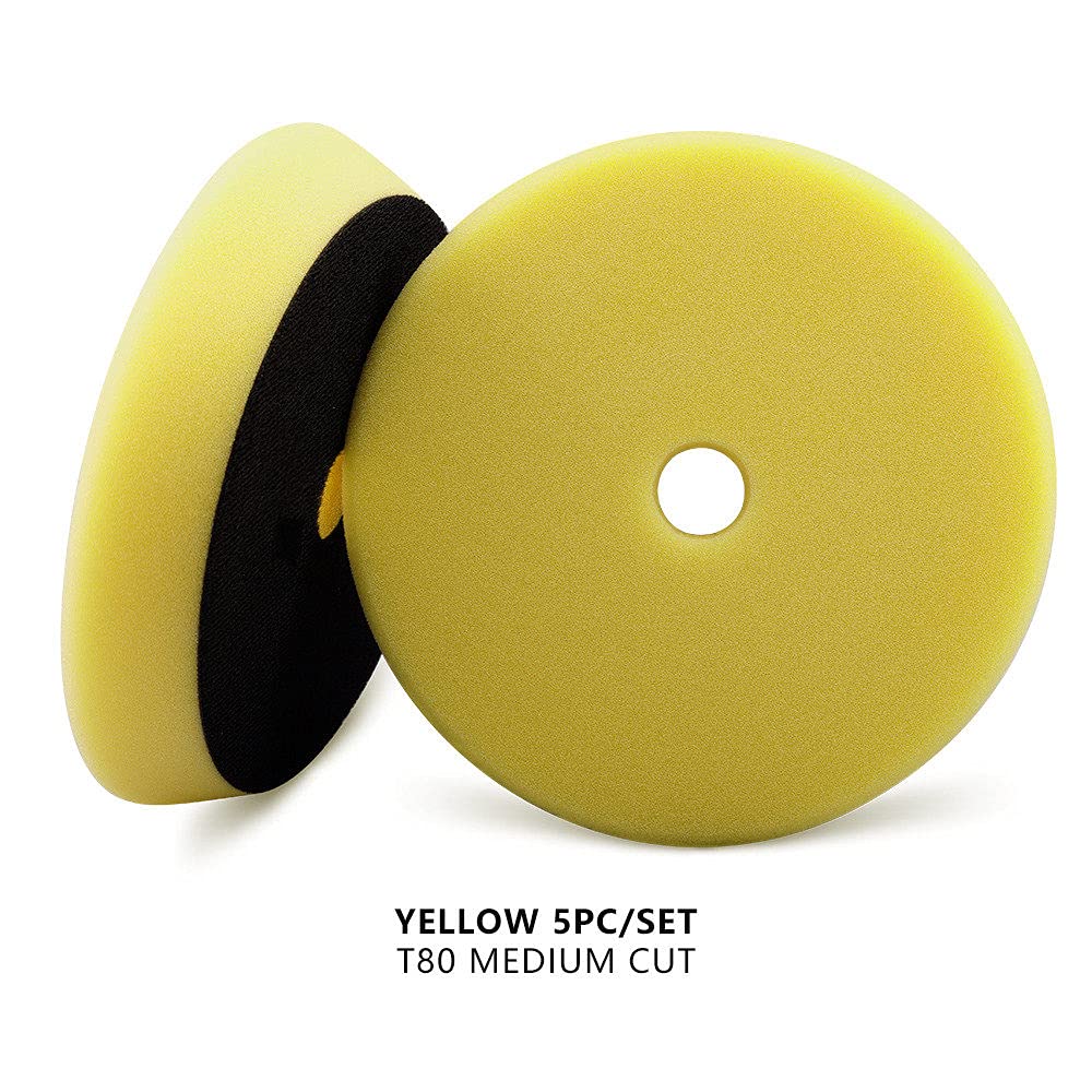 3"(80mm)/5"(125mm)/6"(150mm) Tampons de polissage de polissage d'éponge de voiture & Tampons de polissage pour polisseuse de tampon de voiture DA/RO/GA, C, support de 6 pouces