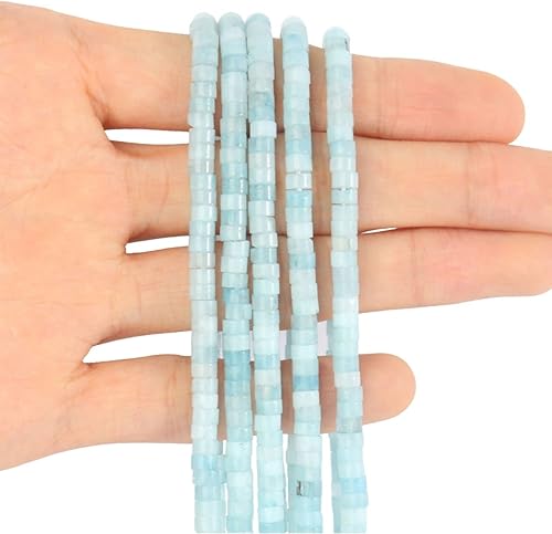 Vista 80 de Cuentas Heishi de 1 hebra de piedras preciosas naturales – 0.157 x 0.079 pulgadas sueltas planas, redondas, sin teñir, piedras espaciadoras