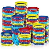 Karenhi 96 Pcs Autism Awareness Silicone Bracelets Rubber Colorful Puzzle Pieces Silicone Wristband for Women Adult Gifts Party Supplies Presents