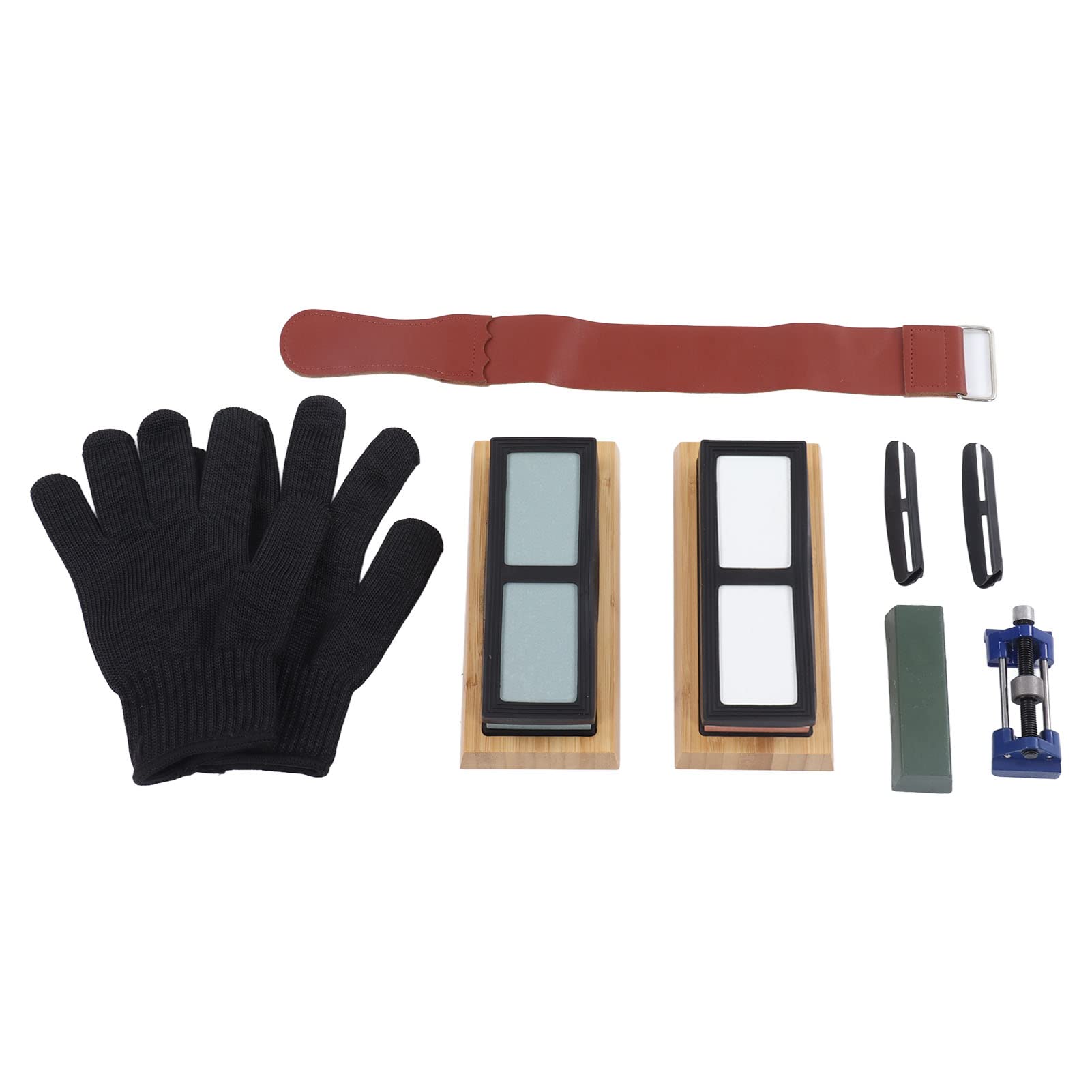 Ejoyous Juego de Piedra para Afilar Cuchillos, Kit Profesional de Afilador de Piedra de Afilar, Grano 400 1000 3000 8000 con Guía Angular, Resistentes a Cortes, Base Antideslizante para Cocineros