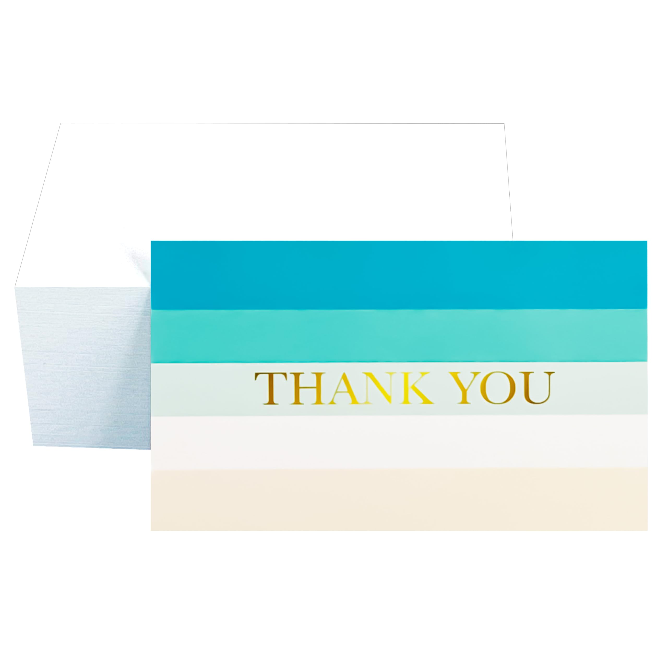 RXBC2011 Thank You Cards Appreciation Notes blue green gradient Stripe for Wedding Party Business 2x3.5 inches Pack of 100