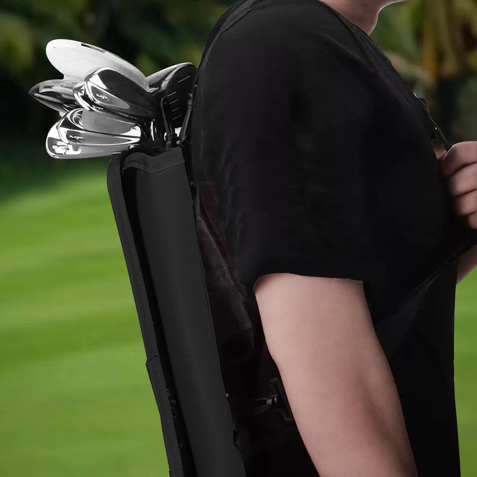 Bolsa de golf plegable para hombre y mujer con bolsillo y correa para 3-5 palos