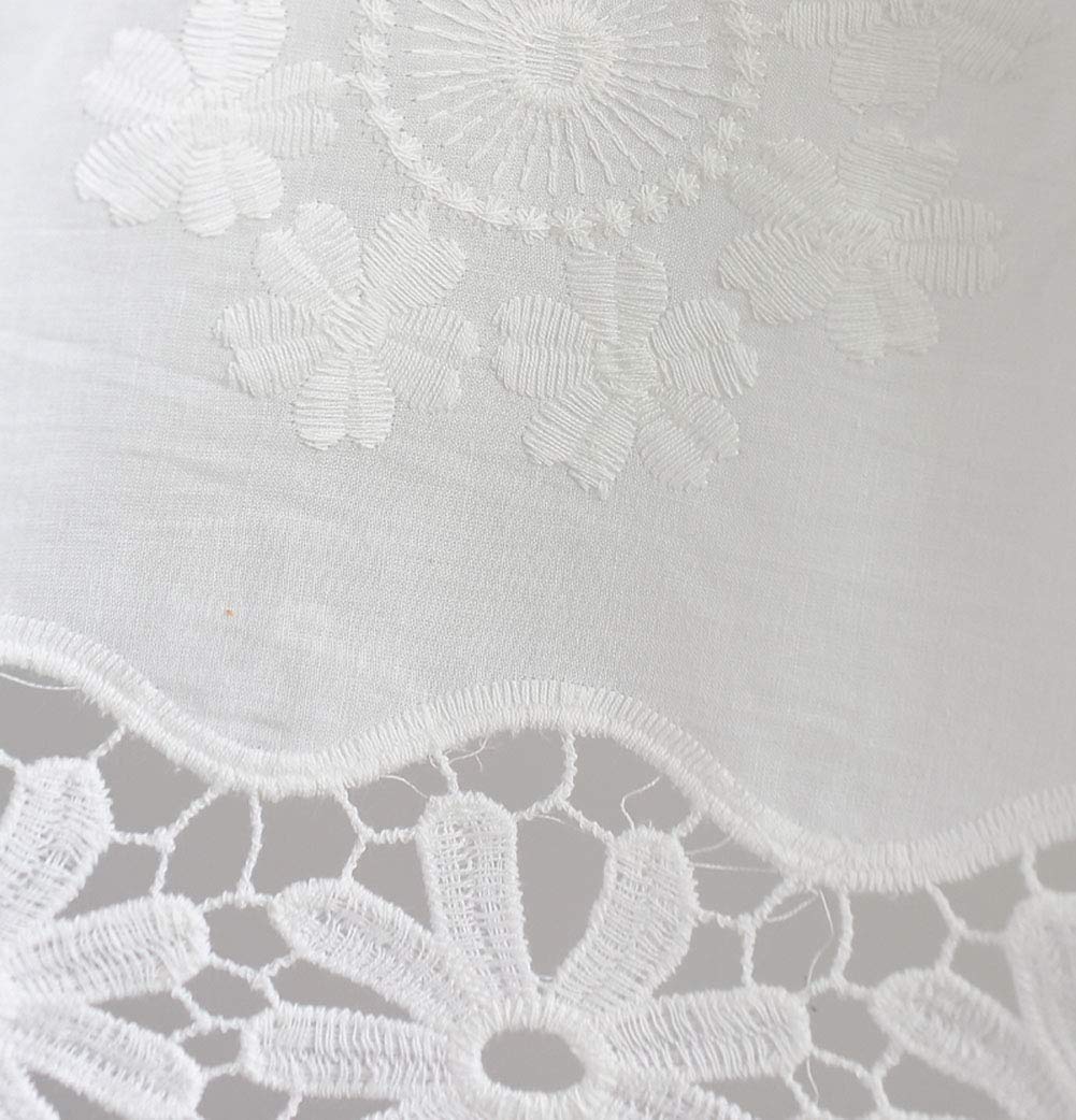 Tenda for cucina, caffè, tenda corta, mezza tenda in cotone bianco, tenda corta/tenda mantovana, tende da caffè, mezza tenda decorativa americana in pizzo semitrasparente/1 pz(W x H 150x85cm)