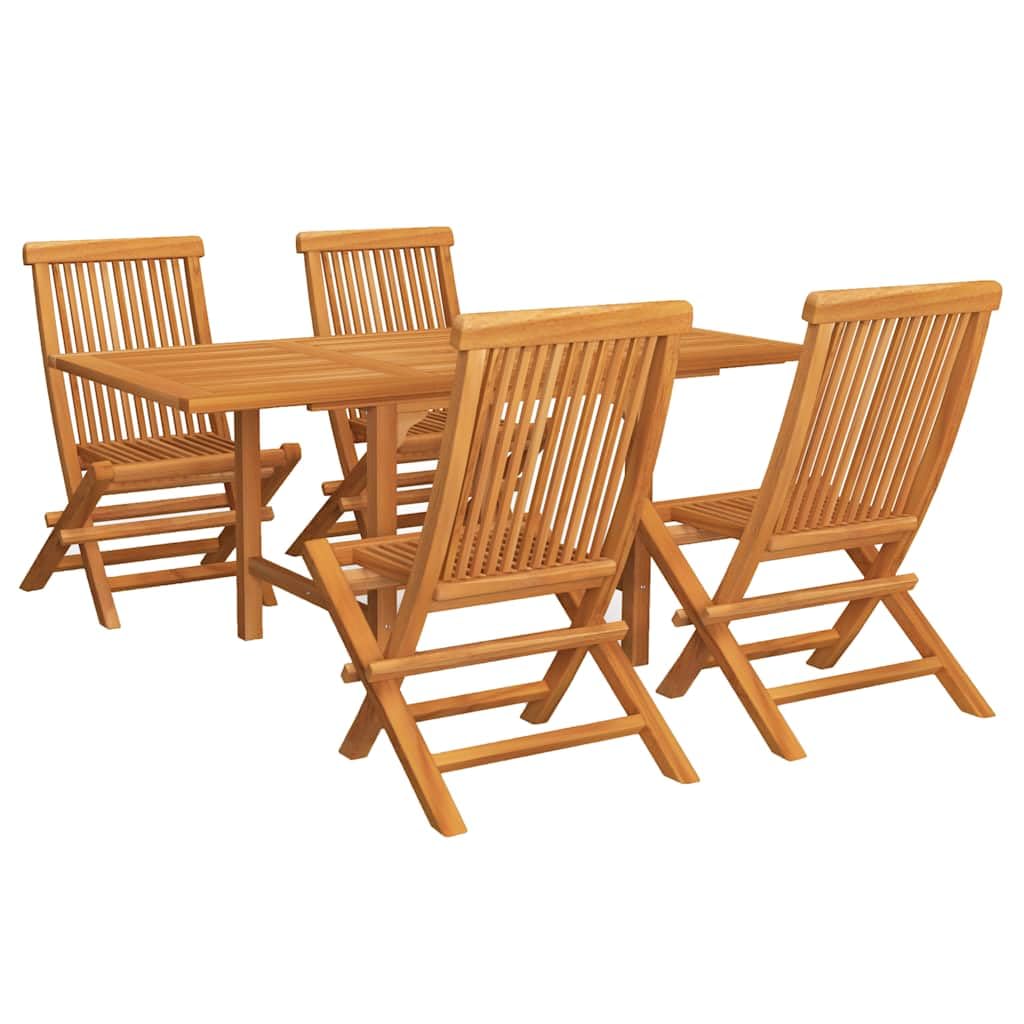 Gruppo da giardino in legno massello in teak, 5 pezzi