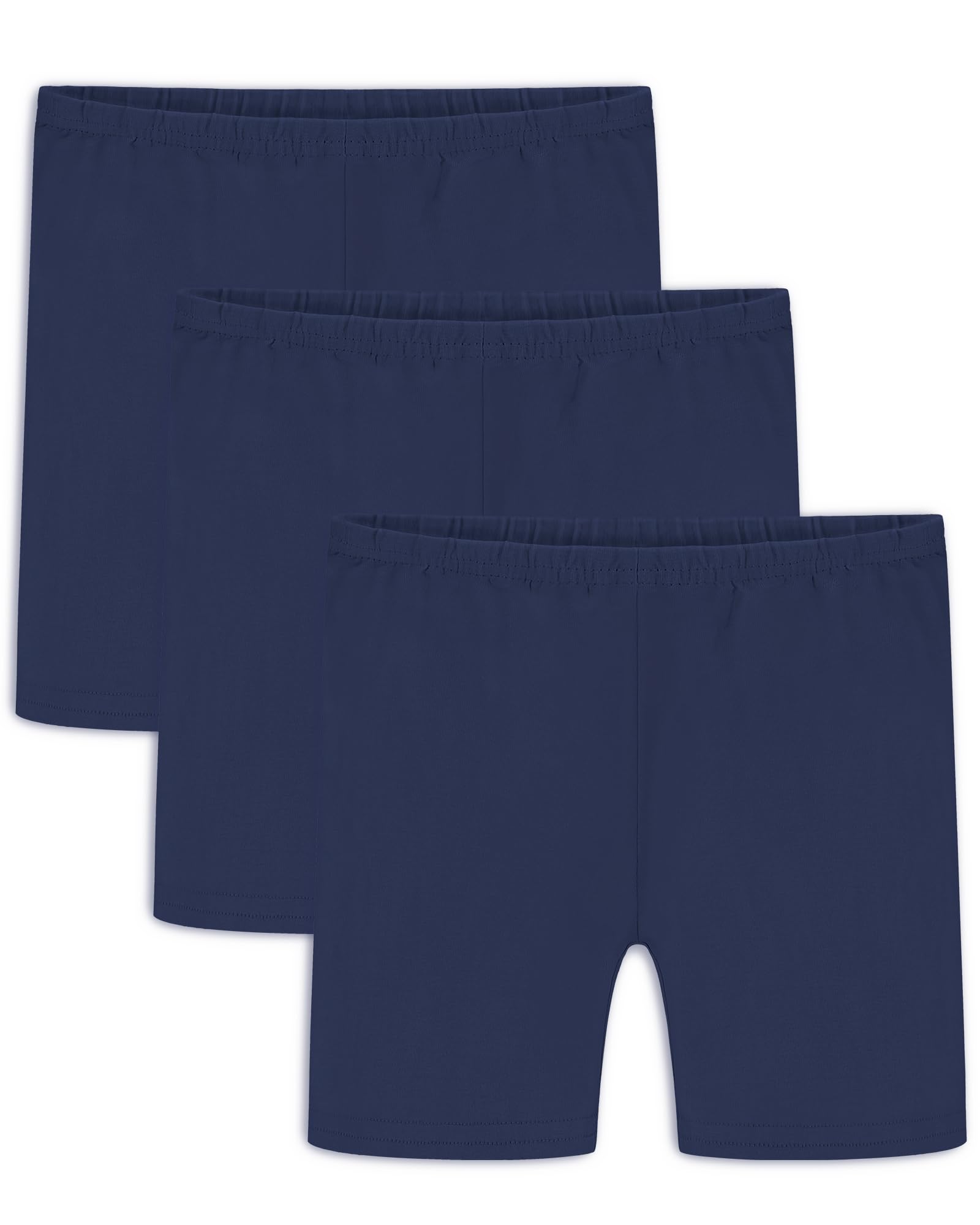 Auranso Girls Cycling Shorts Age 5-14 Teen Kids Cotton PE Dance Cycle Gymnastic Shorts Breathable Under Dress Shorts for Girls 3 Pack — view 7