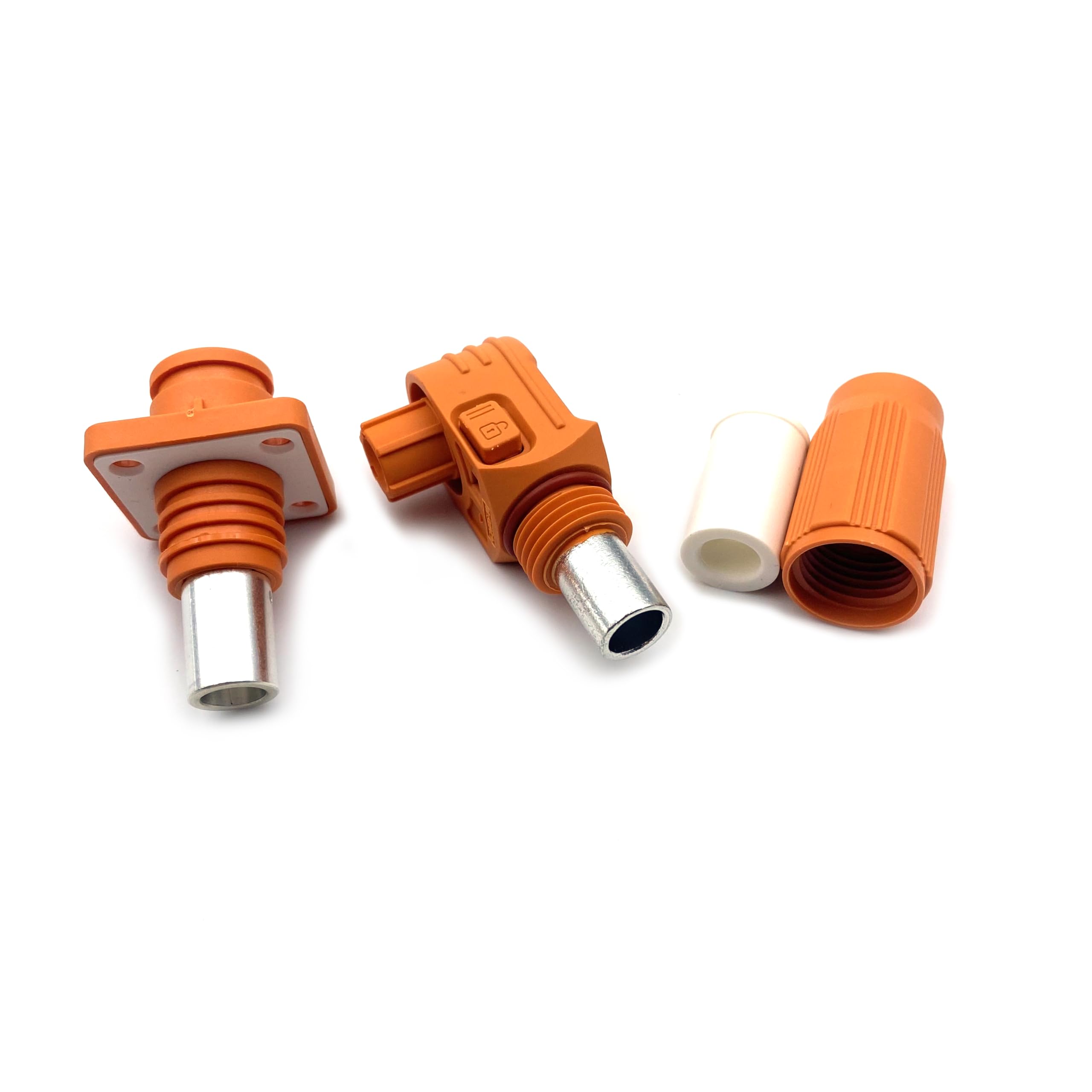 1 juego de conectores de almacenamiento de energía de batería, conectores de alta corriente de 300 A, terminal de enchufe rápido, enchufe de ángulo recto naranja y enchufe IP67, adaptador de corriente
