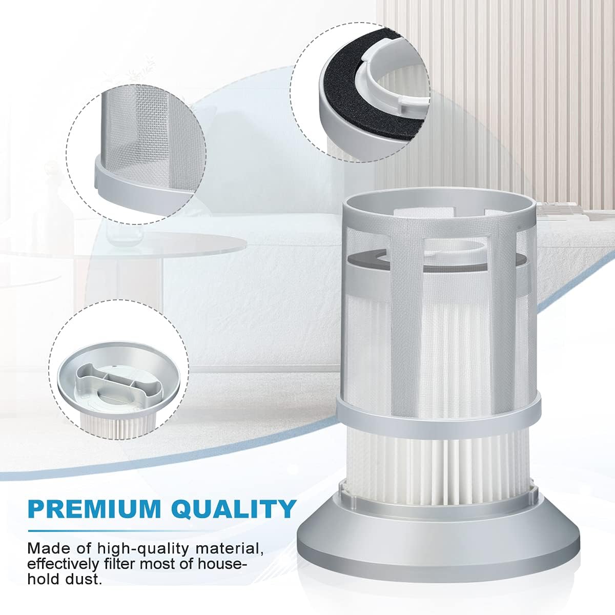 LANMU Replacement Filter Compatible with Bissell 2156A, 1665, 16652, 1665W Zing Canister Vacuum, Compare to Part 1613056 (2 Pack)