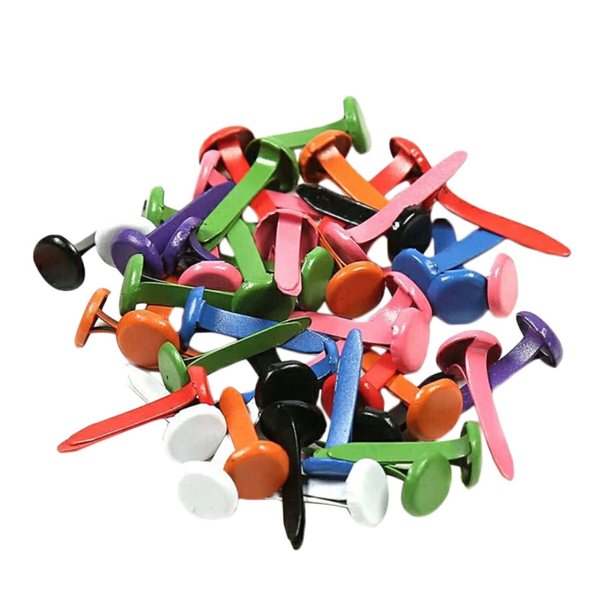 Beatifufu Handmade Round Mini Brads 150pcs Colorful Nails for Boys and Girls Crafts Safe and Practical DIY Craft Brads Random