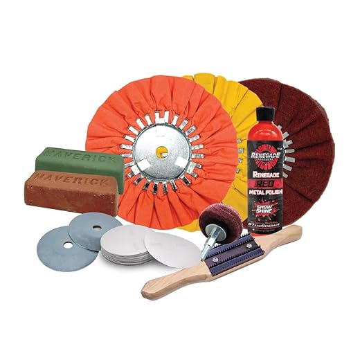 Complete Aluminum Polishing and Sanding Kit for Wheels, Bumpers, Tanks and Any Other Aluminum Or Stainless Surface, 12 Piece Product Bundle