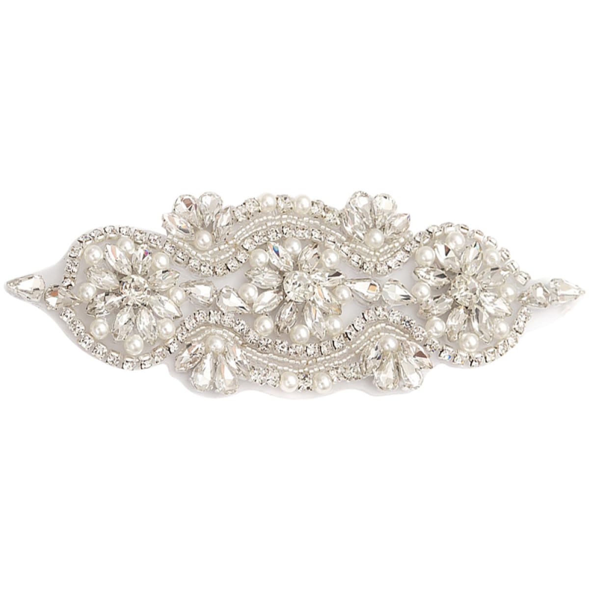 NUOBESTY 5pezzi Rhinestone Applique Per Cinture e Abbigliamento Decorazione Elegante Per Matrimonio e Feste Toppe Termoadesive Strass Per Progetti Fai Da Te